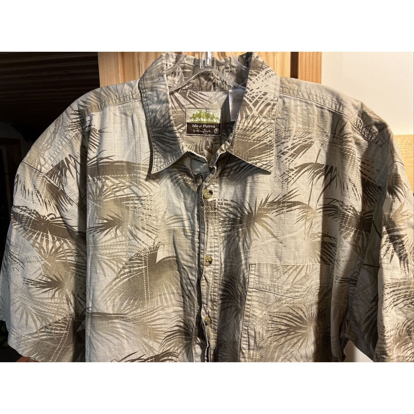 Panama Jack Isle Of Palms Men’s XL Beige Floral Hawaiian SS Cotton Shirt Size US XL / EU 56 / 4 - 5 Thumbnail