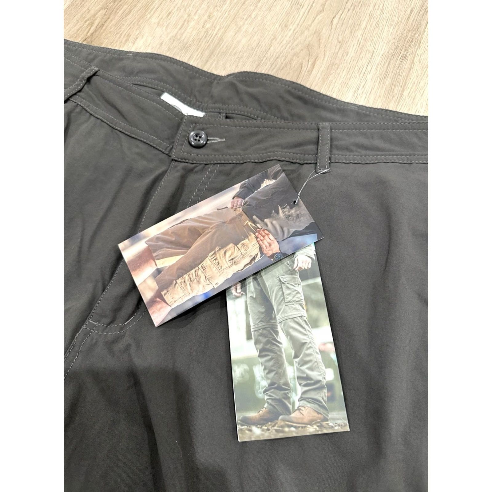 Vintage NWT P^Cubed Cargo Shorts Grey 42 Men Nylon Front Pockets Flat Front Casual Travel 11in Inseam Size US 42 / EU 58 - 5 Thumbnail