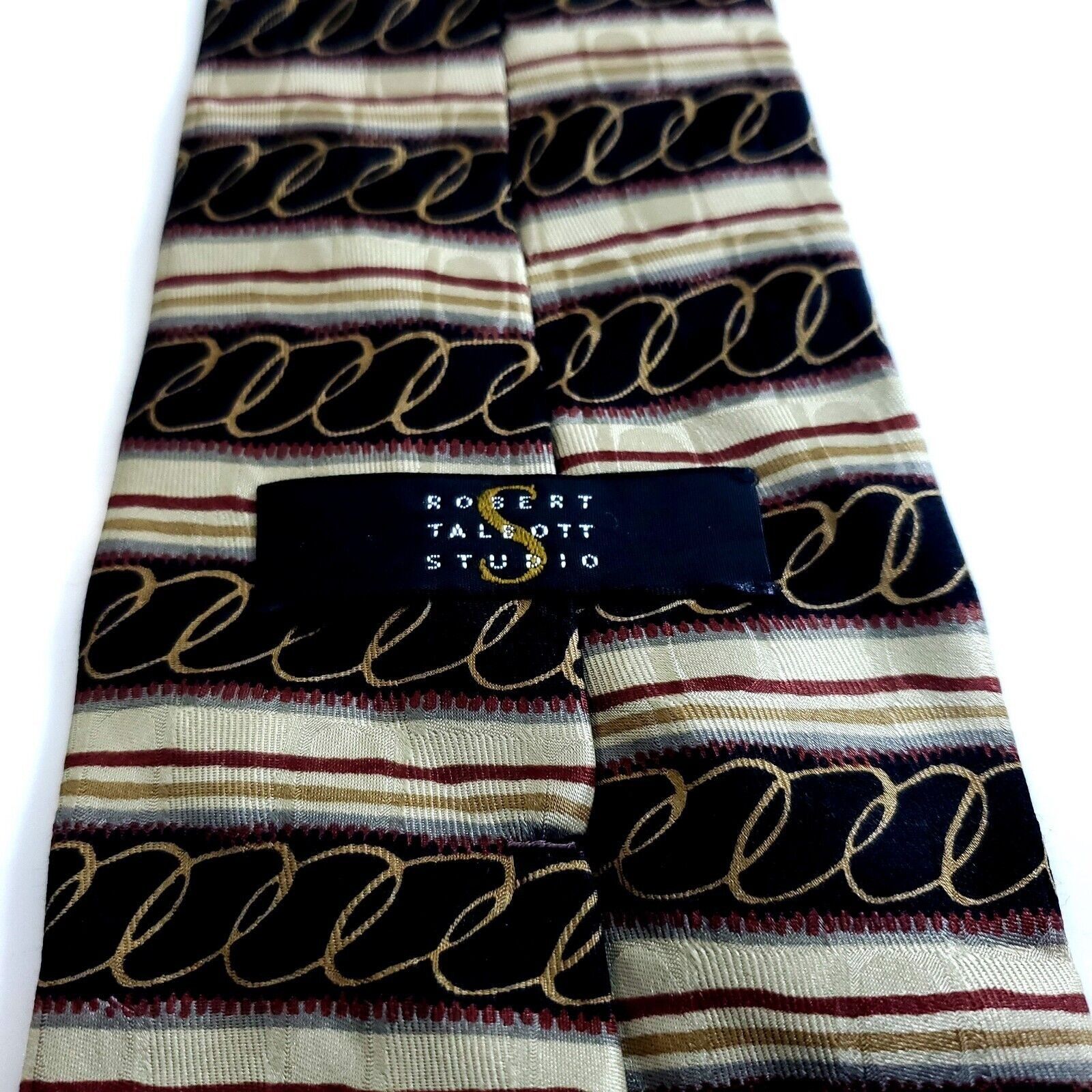 Robert Talbott Robert Talbott Studio Brown Tan Abstract Print Wide Silk Tie Size ONE SIZE - 3 Thumbnail