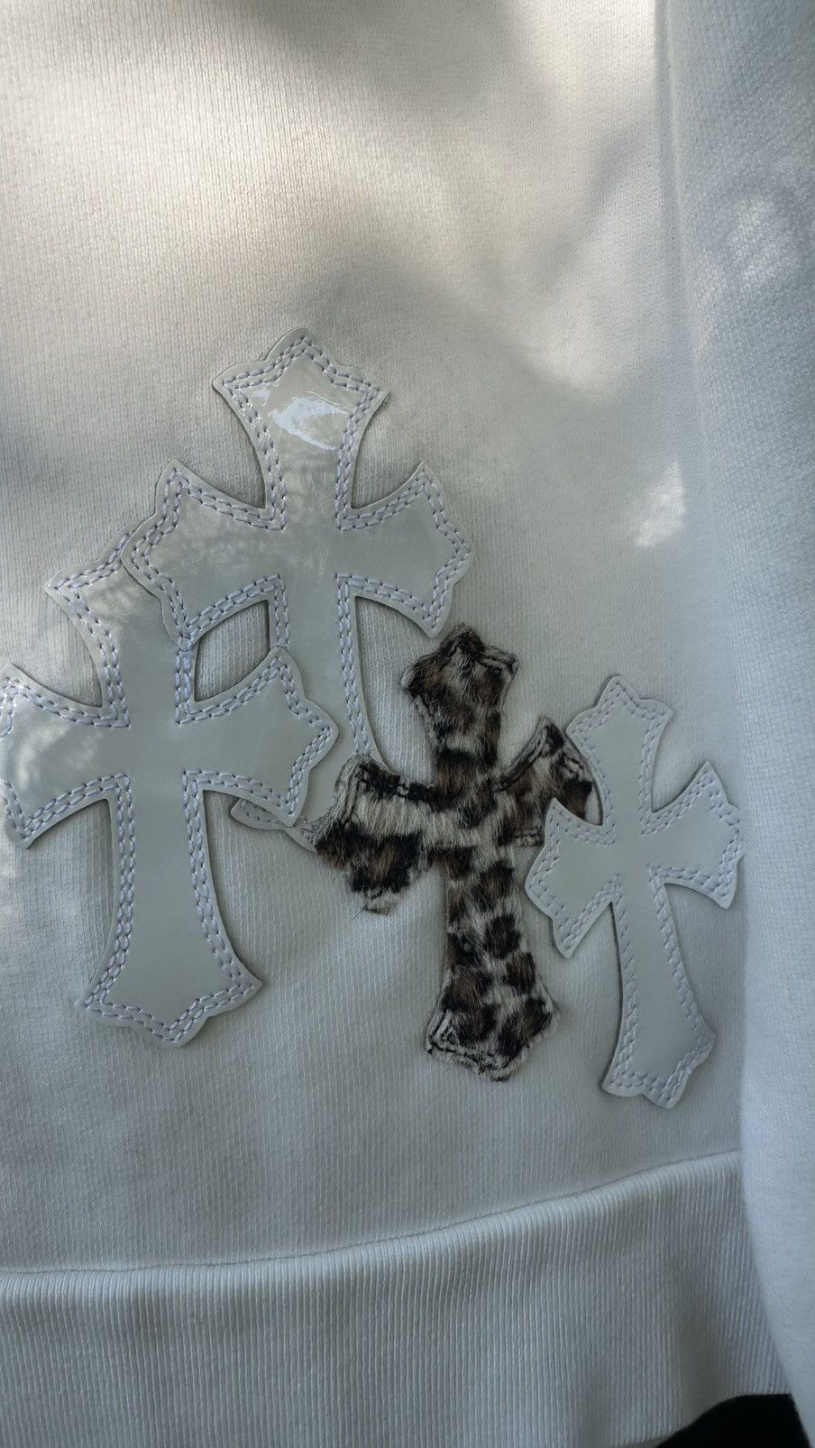 Chrome Hearts Chrome Hearts White & Leopard Cross Patch Sweatshirt Size US L / EU 52-54 / 3 - 6 Thumbnail