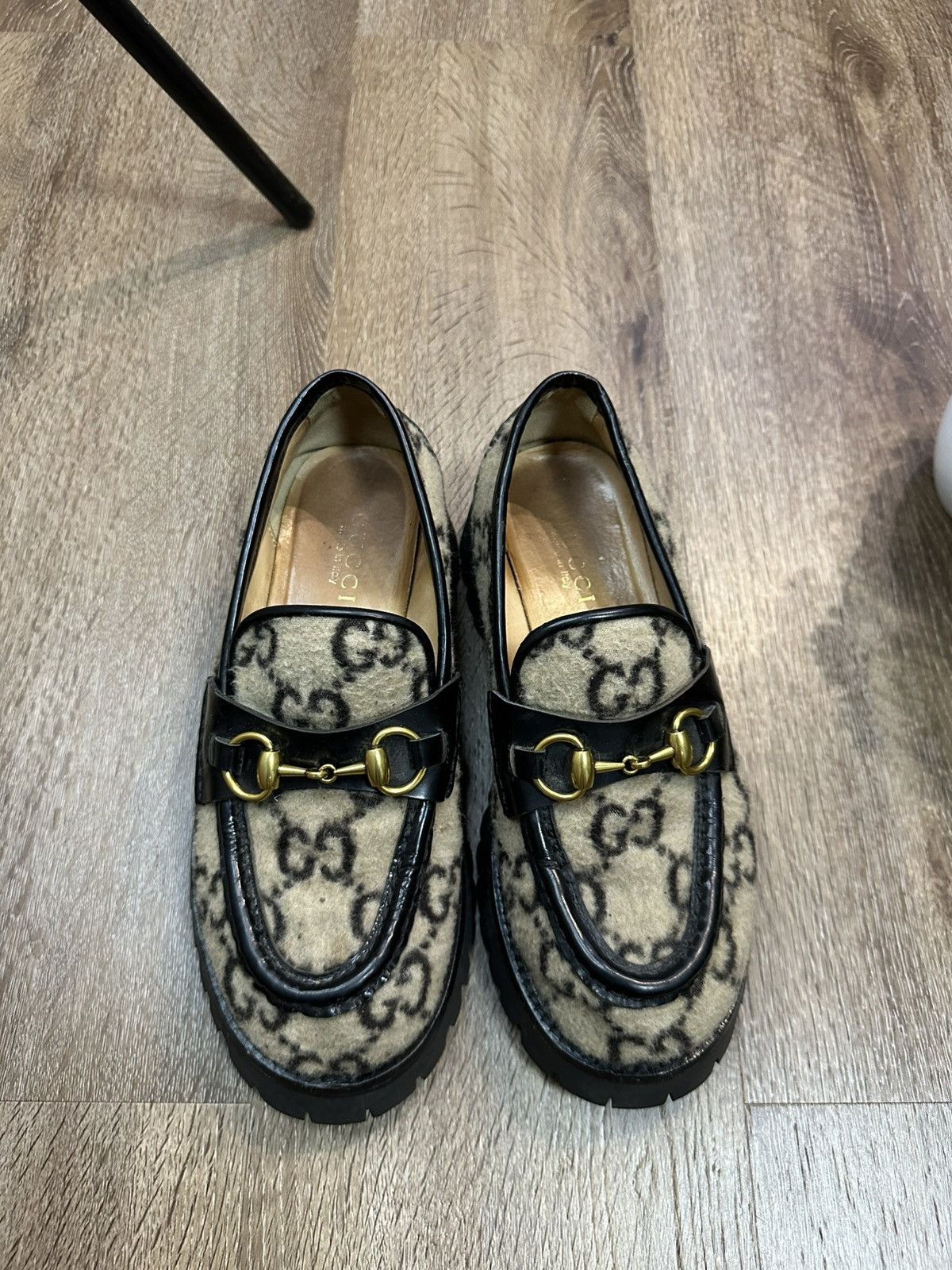 Gucci Gucci Loafers Horssebit Wool Monogram Luxury Size US 7.5 / IT 37.5 - 2 Thumbnail