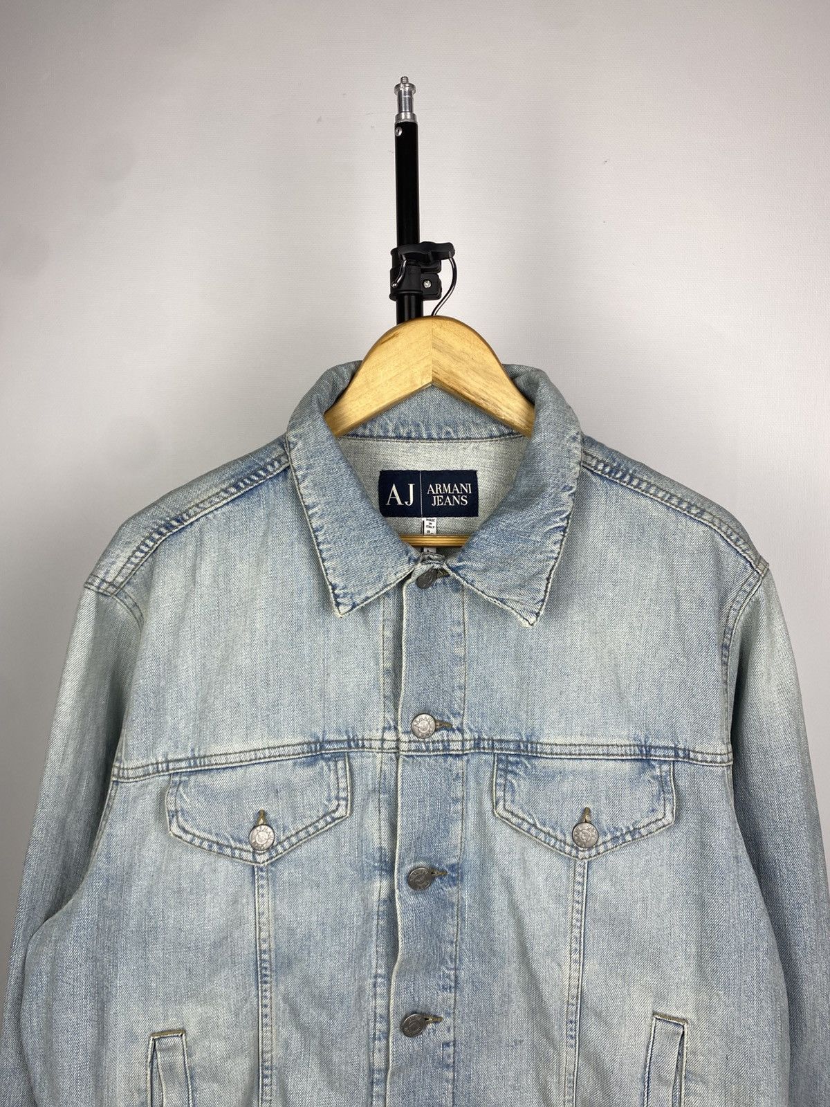 Giorgio Armani Vintage 90s Armani Jeans BIG LOGO Denim Jacket Size US M / EU 48-50 / 2 - 3 Thumbnail