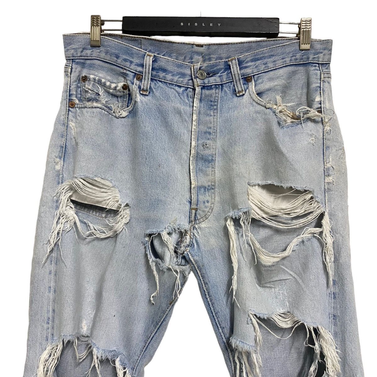 Levi's Vintage Levis 501 Redline Thrashed Jeans Button6 Size US 34 / EU 50 - 3 Thumbnail