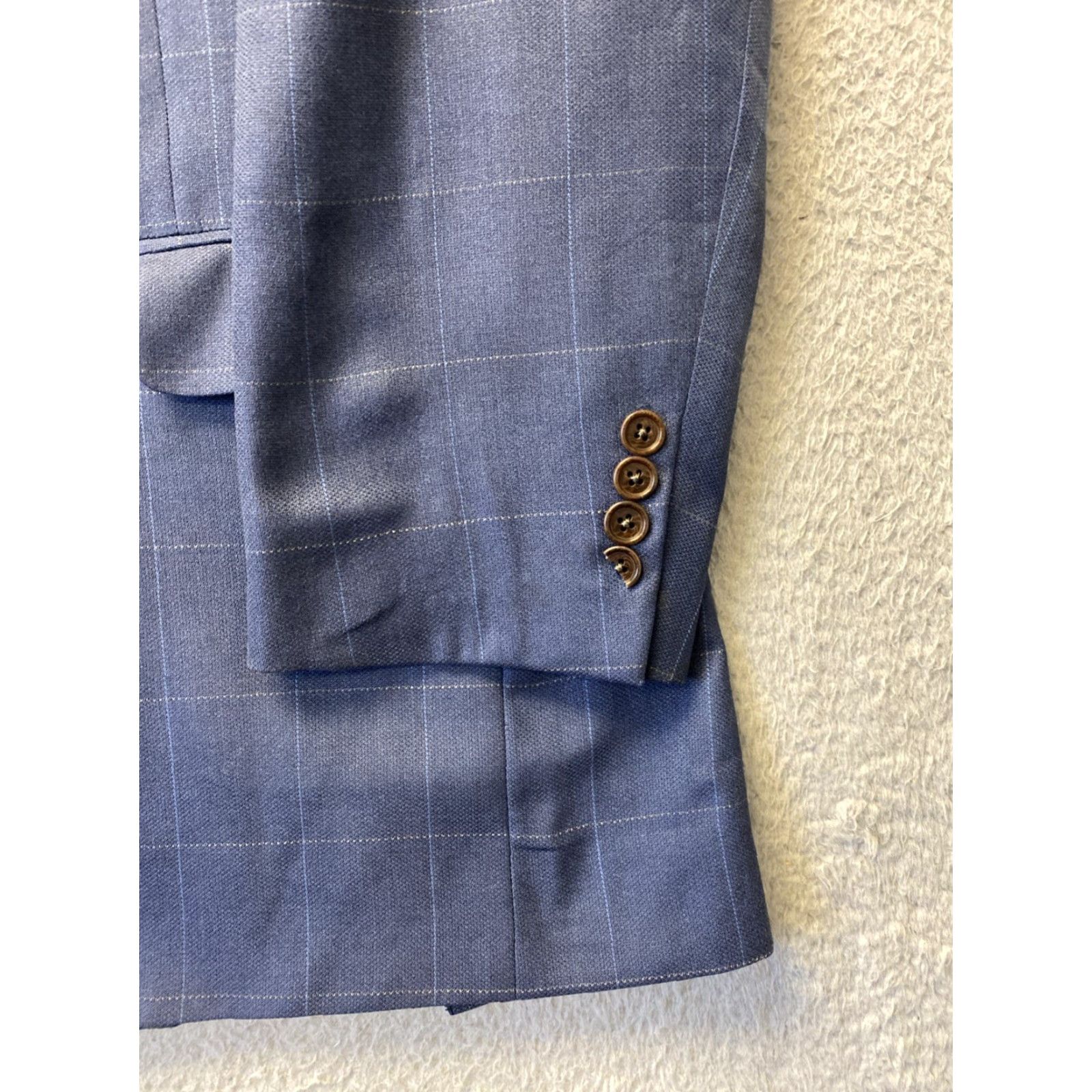 Brooks Brothers Brooks Brothers Blue Plaid Formal Wool Tuxedo Suit Jacket Regular Fit Men 42 43 Size 1357 Size 46R - 5 Thumbnail