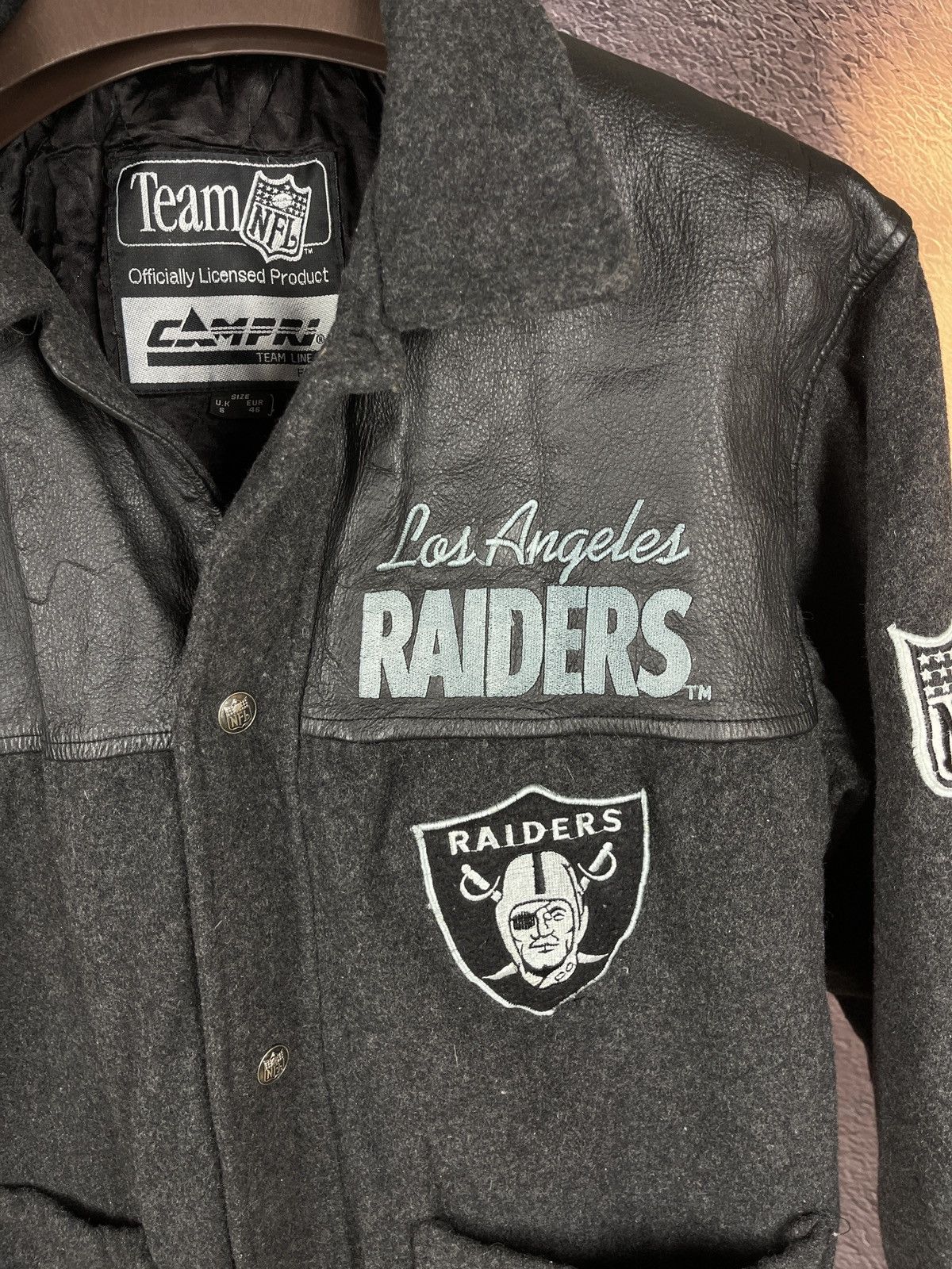 NFL Campri vintage 90s Los Angeles Raiders wool leather coat Size US S / EU 44-46 / 1 - 7 Thumbnail