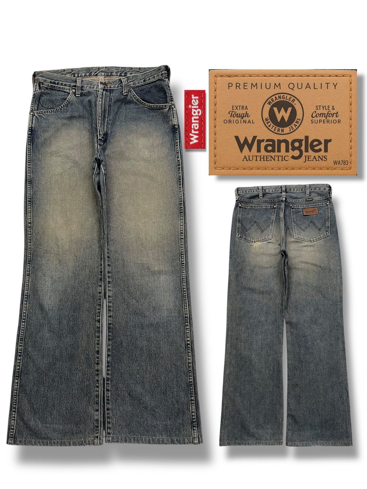 Wrangler Bootcut Vintage 90s Wrangler Blue Bell USA - Faded Mud Wash Size US 32 / EU 48 - 1 Thumbnail