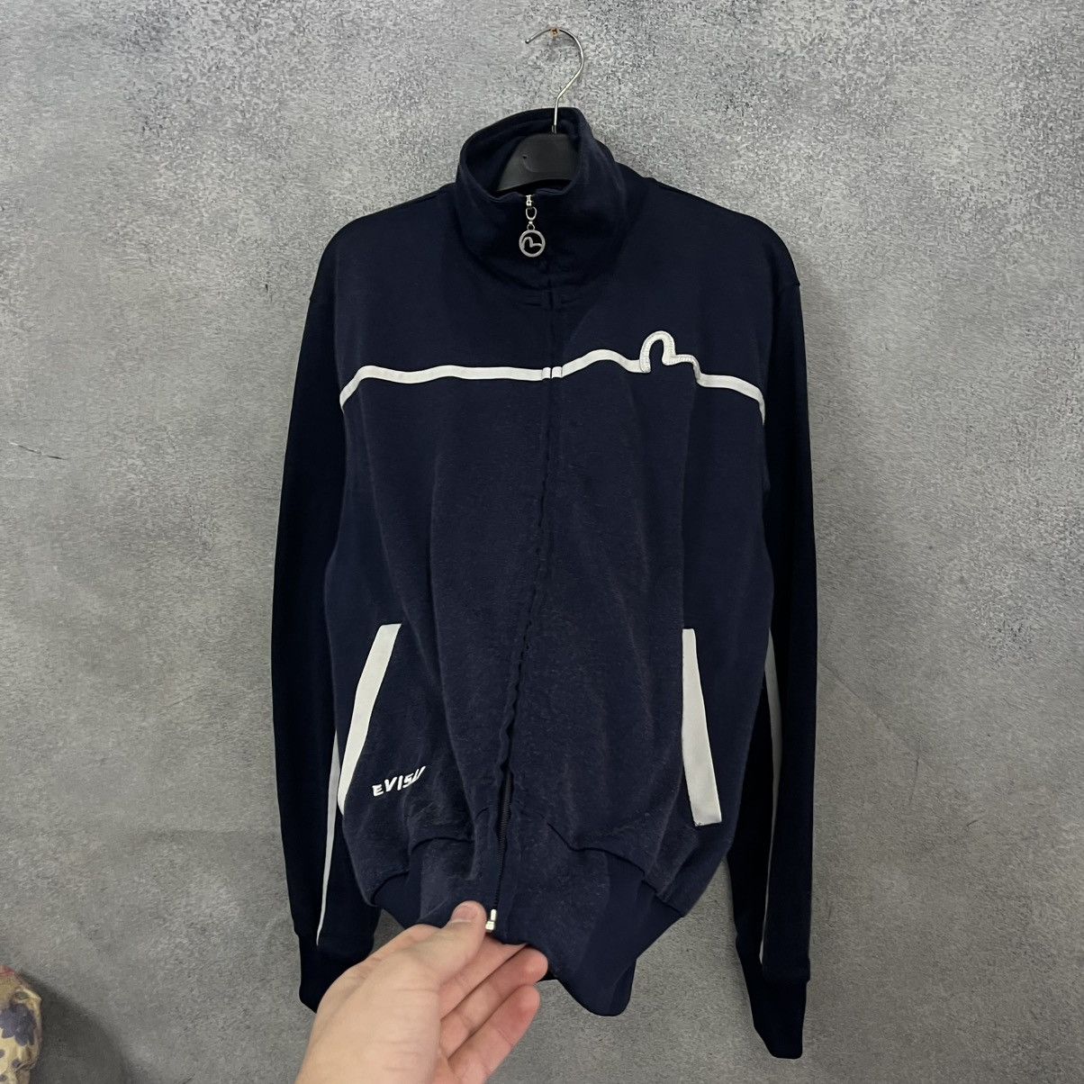 Evisu Men’s Evisu Wool Mock Turtleneck Full Zip Embroidered Sz: L Size US L / EU 52-54 / 3 - 8 Thumbnail