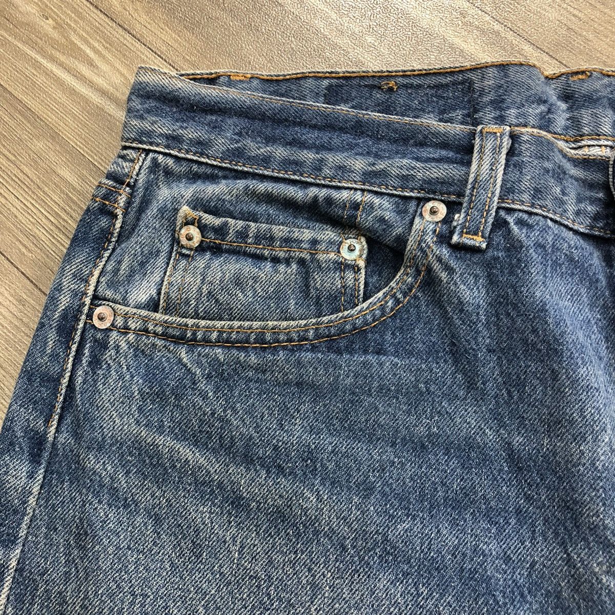 Levi's × Levi's Vintage Clothing 🇺🇸90’s Vintage Levis 501 #520 29x32 Straight Leg Faded Jeans Size US 33 - 6 Thumbnail