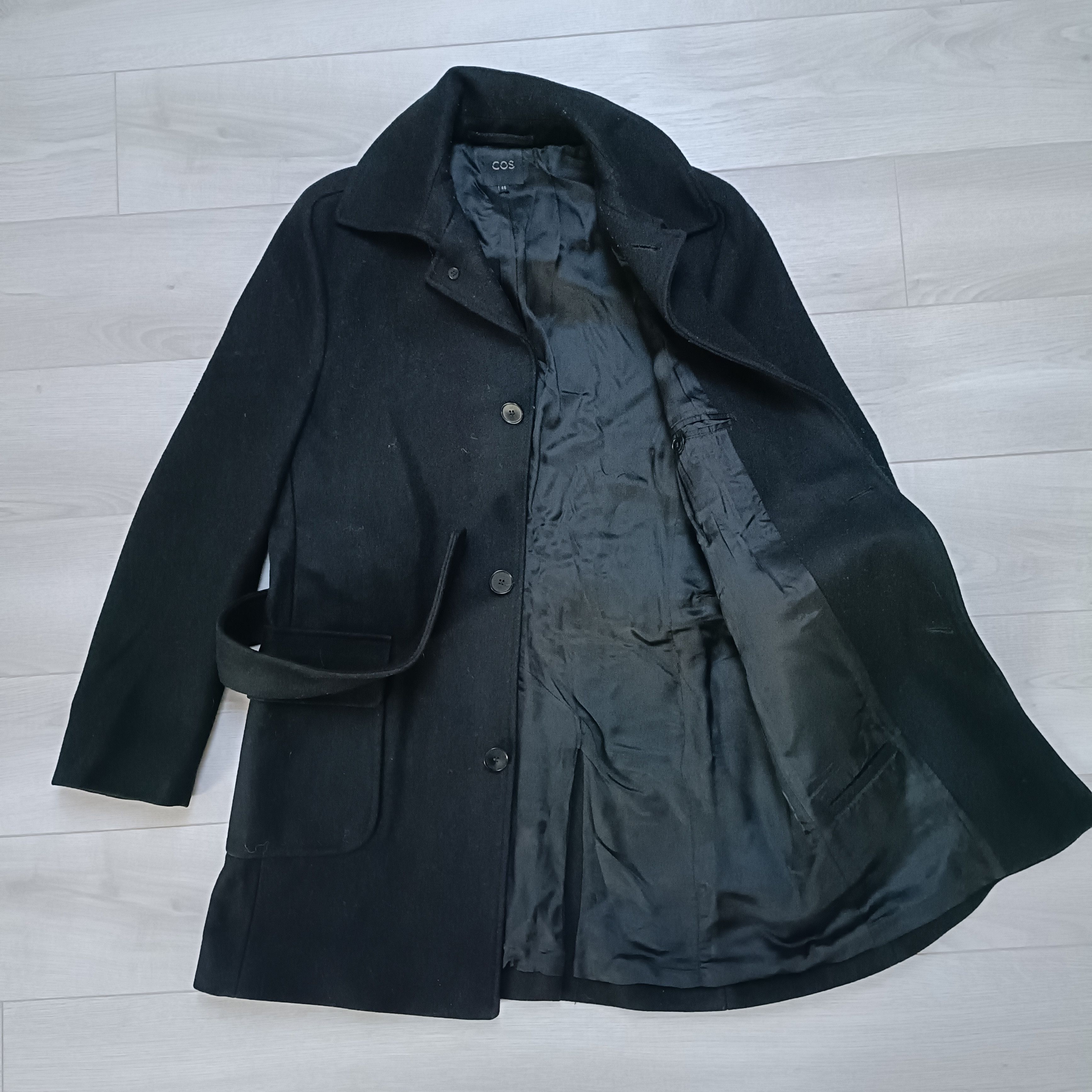 Cos Men's Black Coat with Belt ! Size US M / EU 48-50 / 2 - 2 Thumbnail