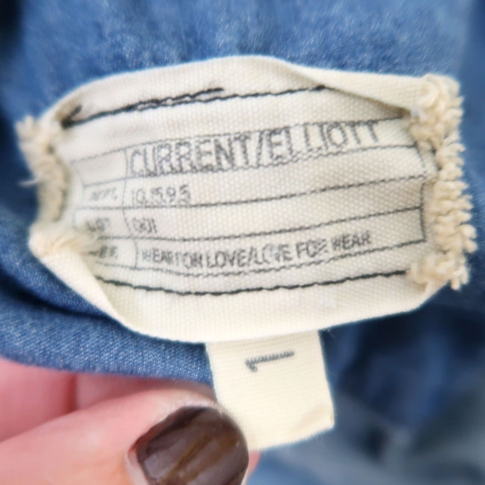 Vintage Current/Elliott Shirt Dress Blue Denim Chambray Mini Dress S Short Long Sleeve Button 100% Cotton Womens Size S / US 4 / IT 40 - 5 Thumbnail
