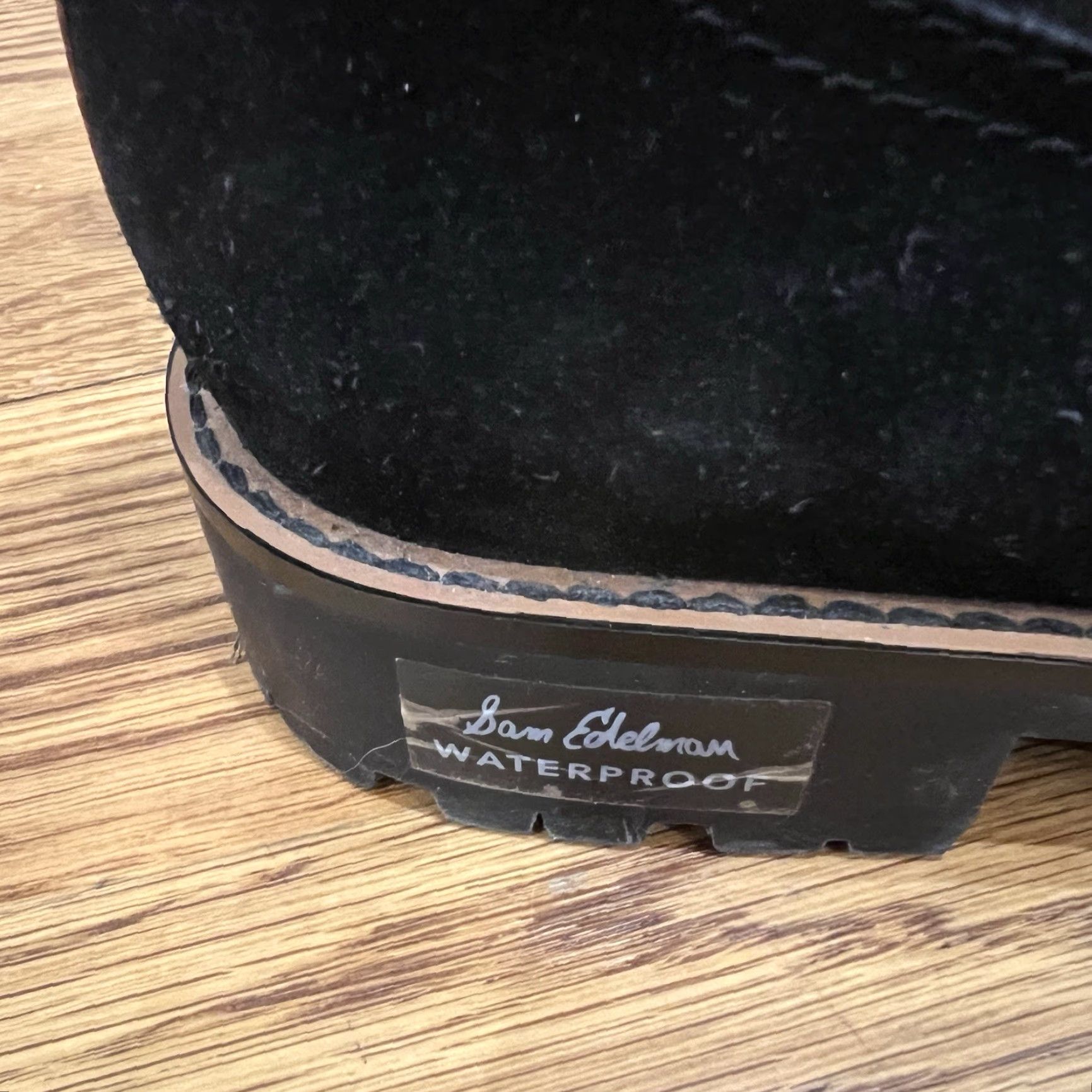 Sam Edelman Sam Edelman Boots Jaclyn Black Leather Suede Pull On Waterproof 9.5 Women Multicolor Leather Upper Exterior Jaclyn Boots Women's Shoes Size US 10 / IT 40 - 2 Thumbnail