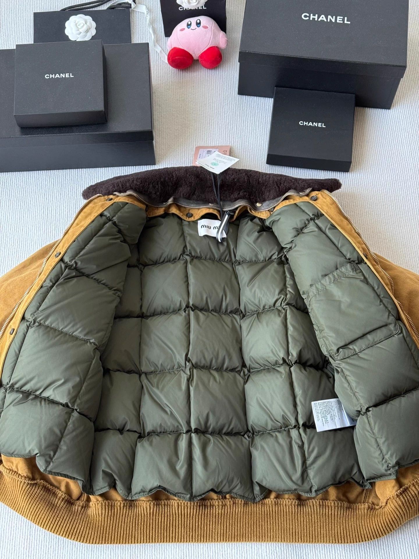 Other Miu Miu Runway Dark Brown Fur Collar Denim Down Jacket Size XS / US 0-2 / IT 36-38 - 4 Thumbnail