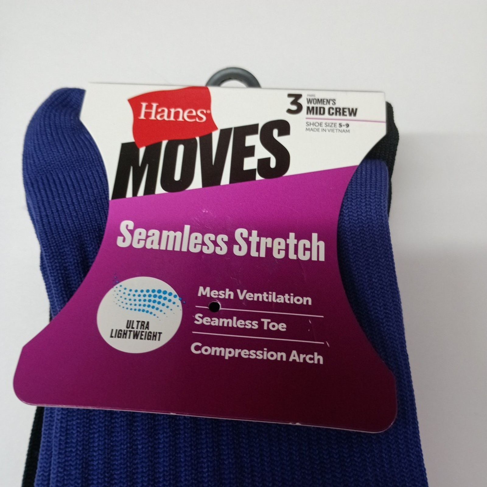 Hanes Hanes Mid Crew Socks 6 Pairs Women's Size 5-9 Assorted Size ONE SIZE - 2 Thumbnail