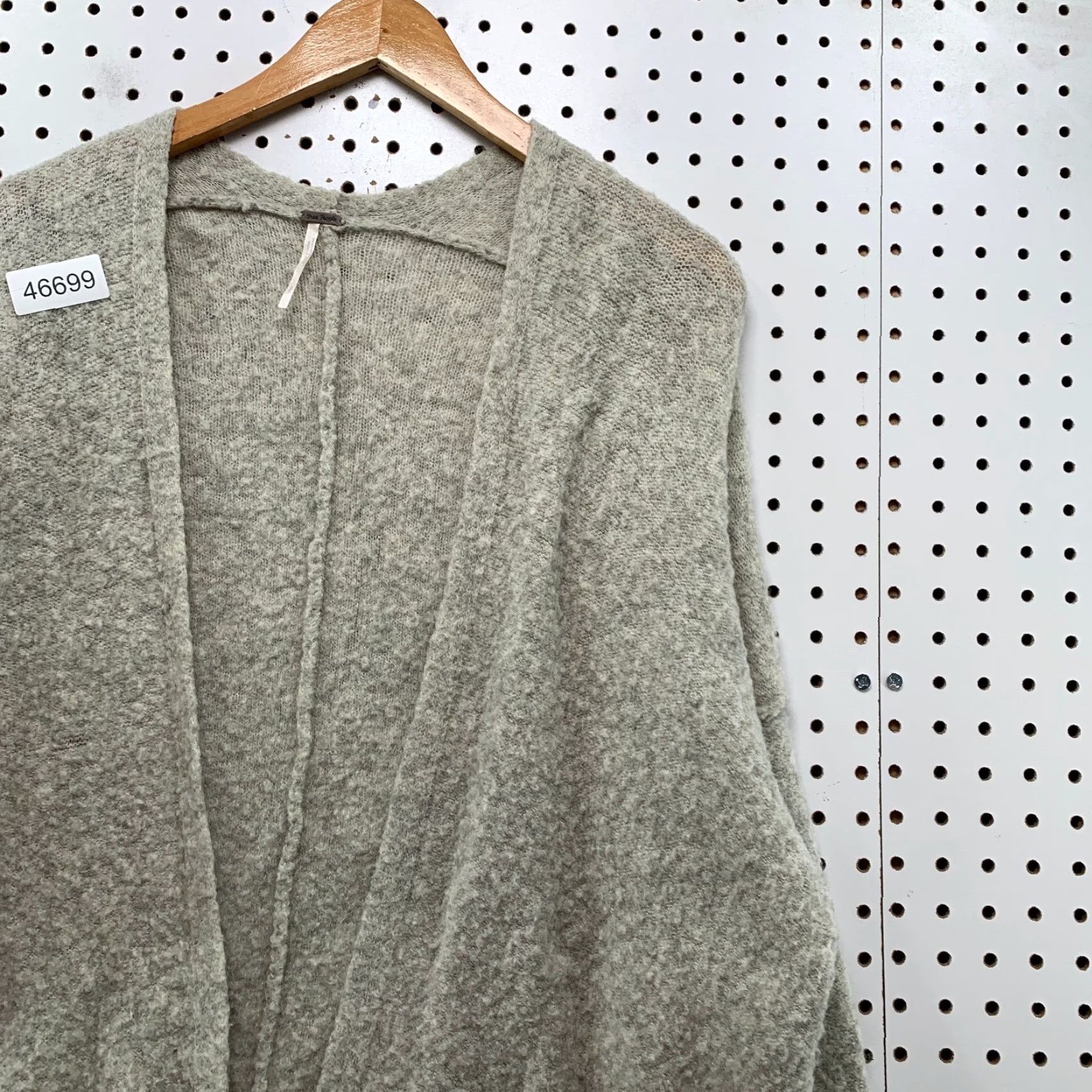 Free People Free People Cardigan Sweater Women's Small Gray Wool Mohair Open Oversize Pockets Knit V-Neck Casual Winter Fall Vintage No Size S / US 4 / IT 40 - 6 Thumbnail