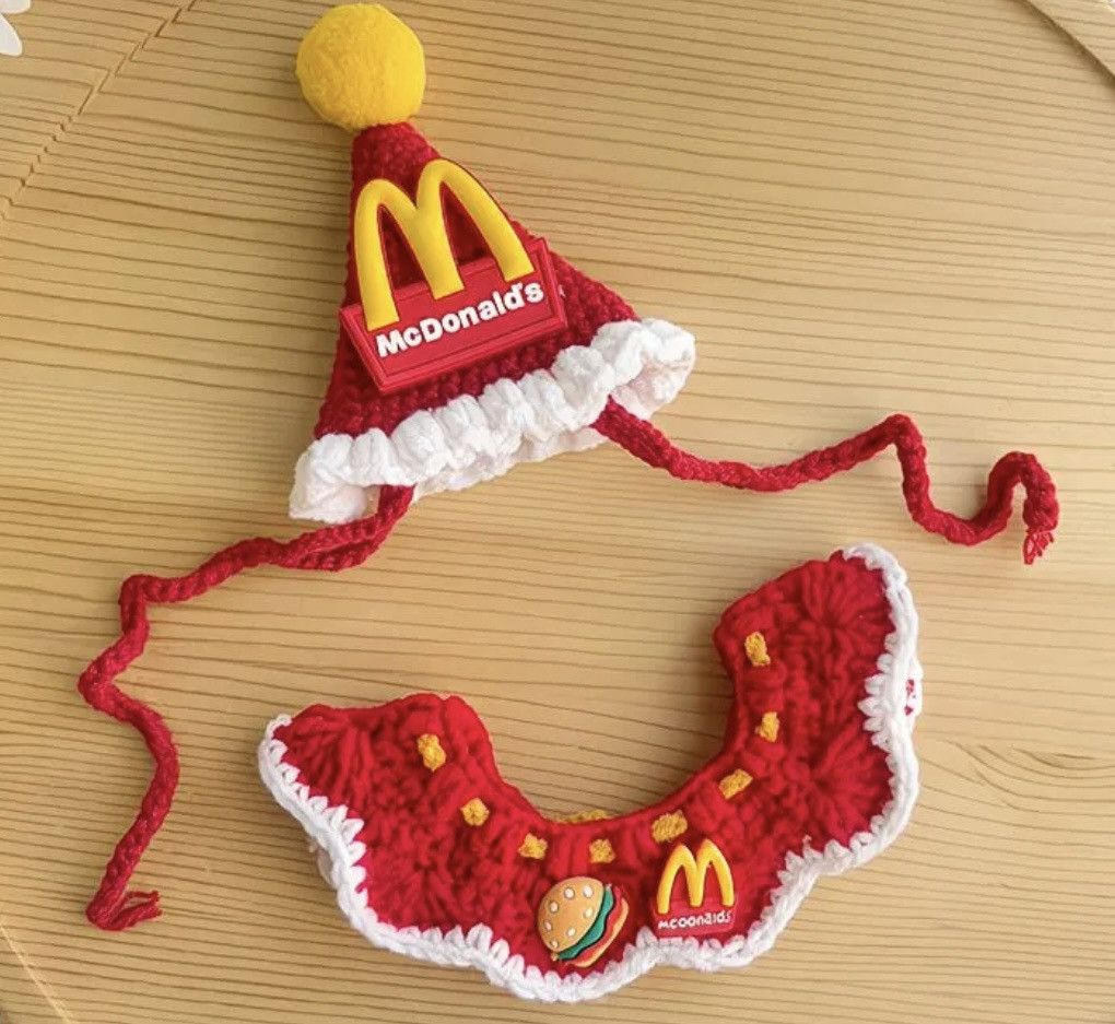Other Crochet Pet Costume Hat & Scarf McDonald's Style Size ONE SIZE - 1 Thumbnail