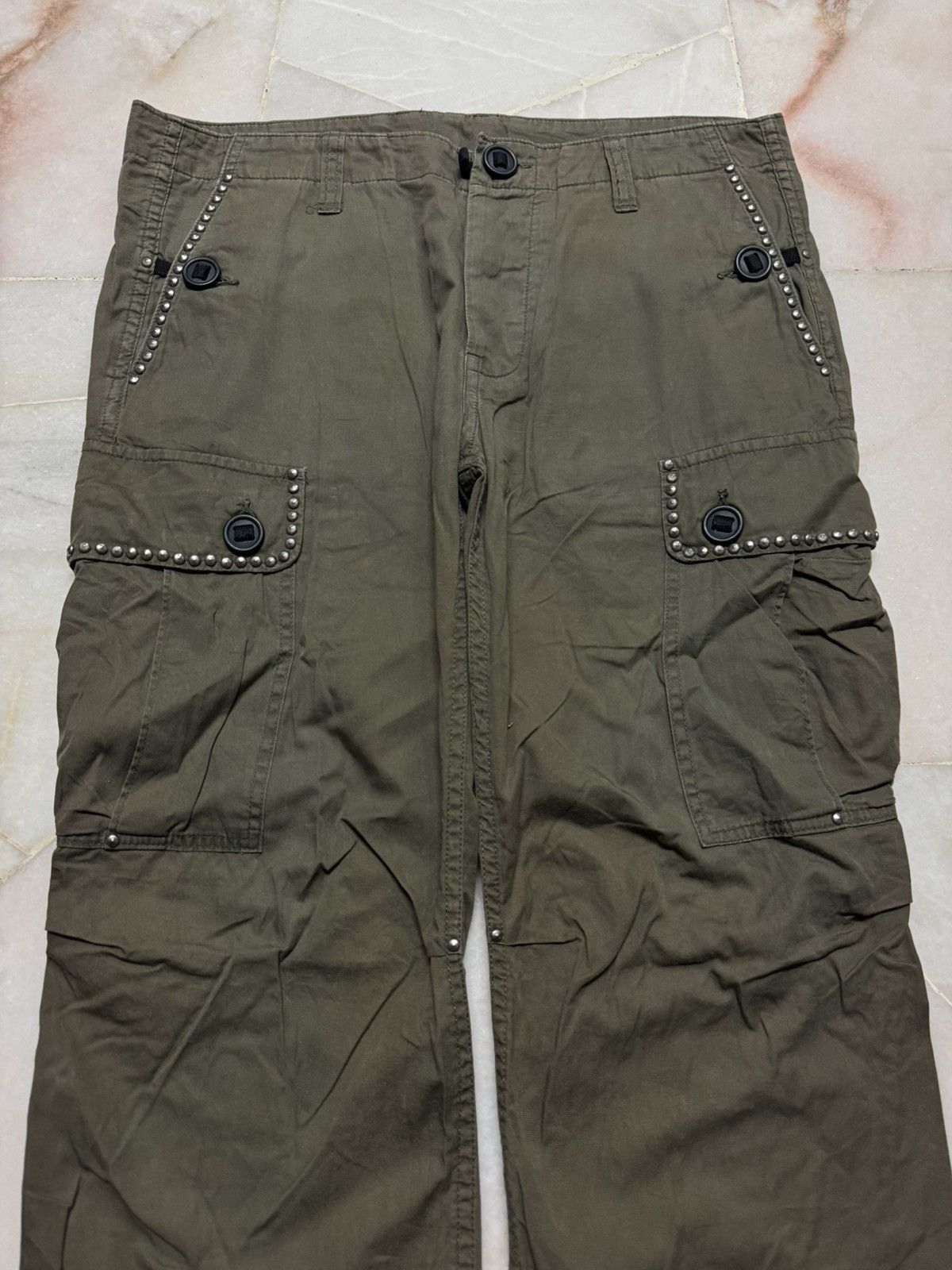 Seditionaries 💥STUDDED PUNK CARGO MADE IN JAPAN PARACHUTE RARE Size US 33 - 3 Thumbnail
