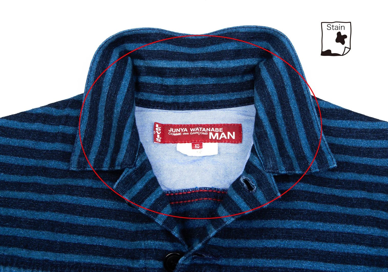 Junya Watanabe Cotton Stripe Sweat Trucker Jacket in Blue, Size XS Size US XS / EU 42 / 0 - 4 Thumbnail
