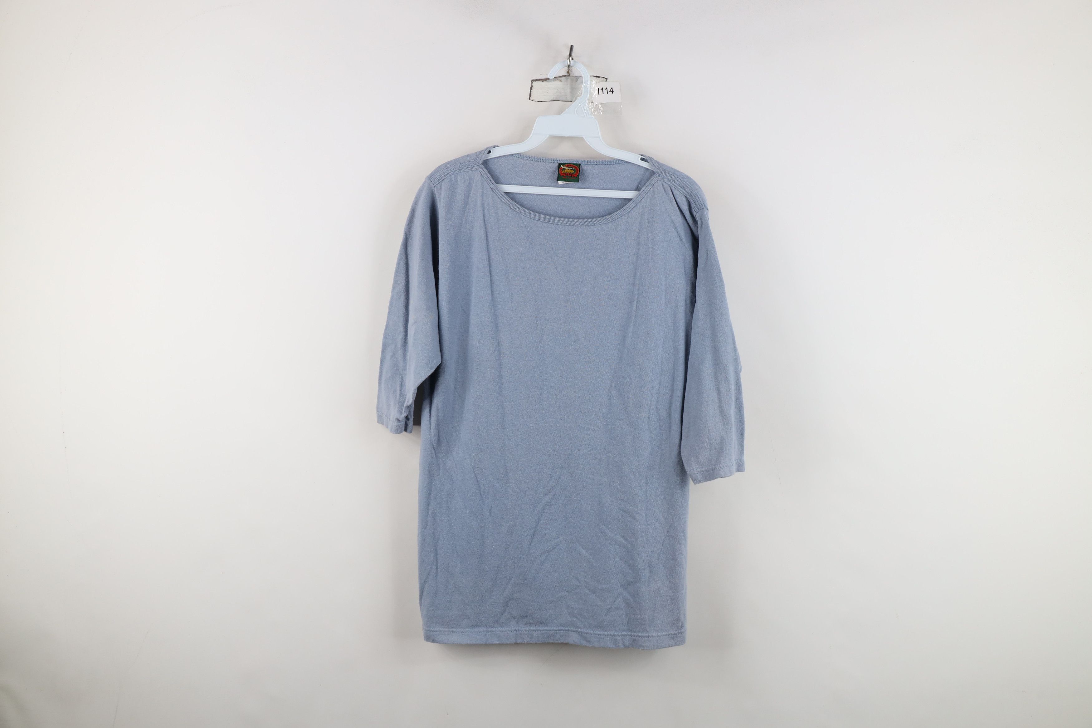Vintage Vintage 90s Streetwear 3/4 Sleeve T-Shirt Blue Cotton USA Size L / US 10 / IT 46 - 1 Thumbnail