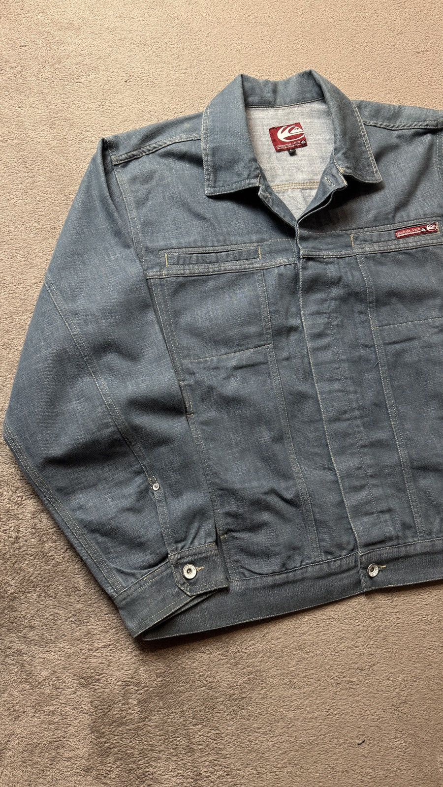 Japanese Brand Quiksilver Vintage Faded Baggy Jeans Jacket ysl stussy nike Size US L / EU 52-54 / 3 - 2 Thumbnail