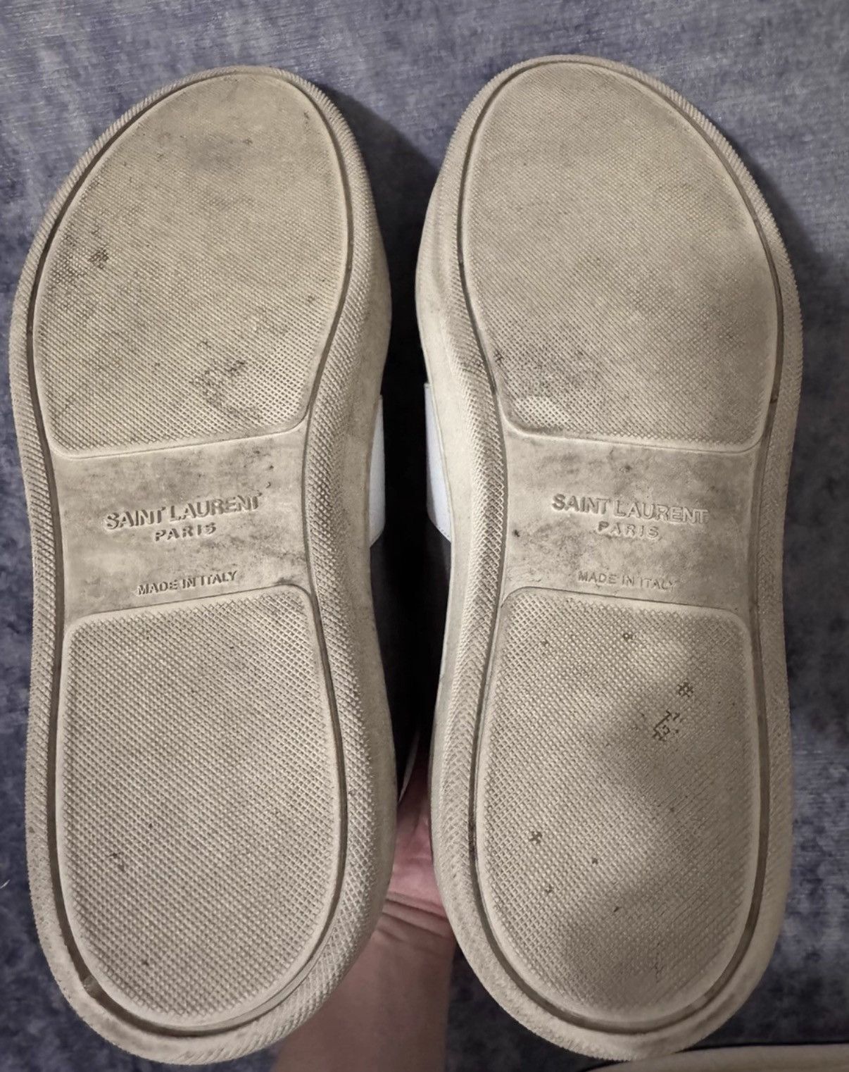 Saint Laurent Paris Saint Laurent Dark Gray Suede Side-Stripe High-Top Sneakers Size US 7 / EU 40 - 6 Thumbnail