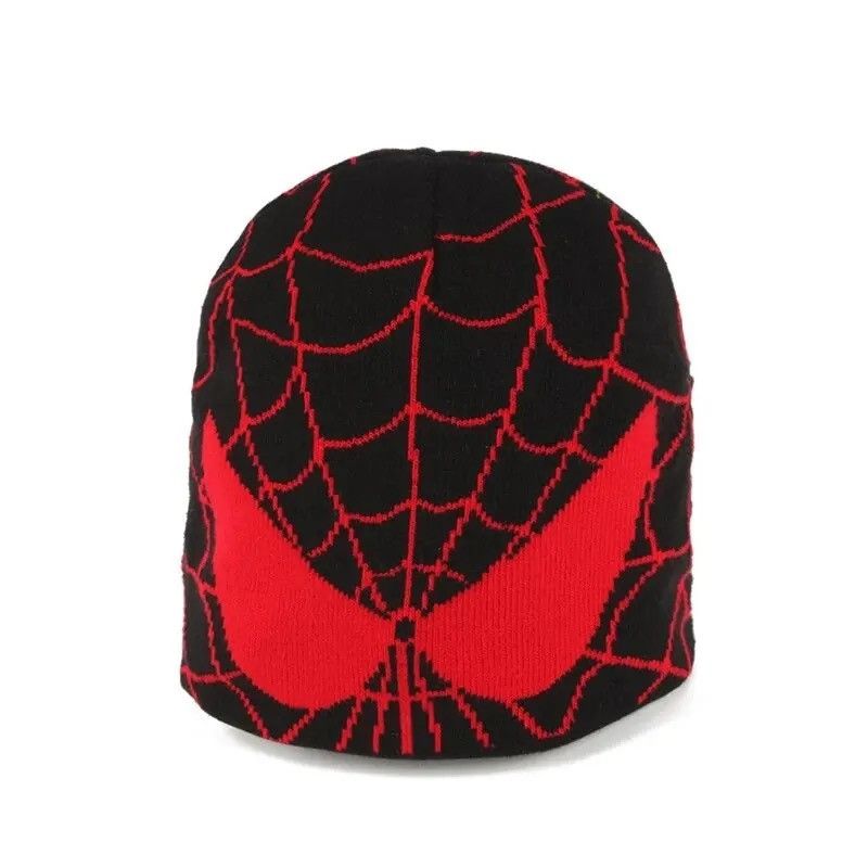 Japanese Brand Eyes Web Knitted beanie (black+red) Size ONE SIZE - 2 Thumbnail