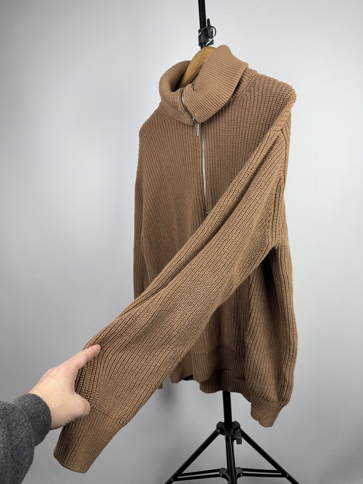 Cos Avant Garde COS Chunky Knit Half Zip Wool Sweater Minimalist Size US L / EU 52-54 / 3 - 8 Thumbnail