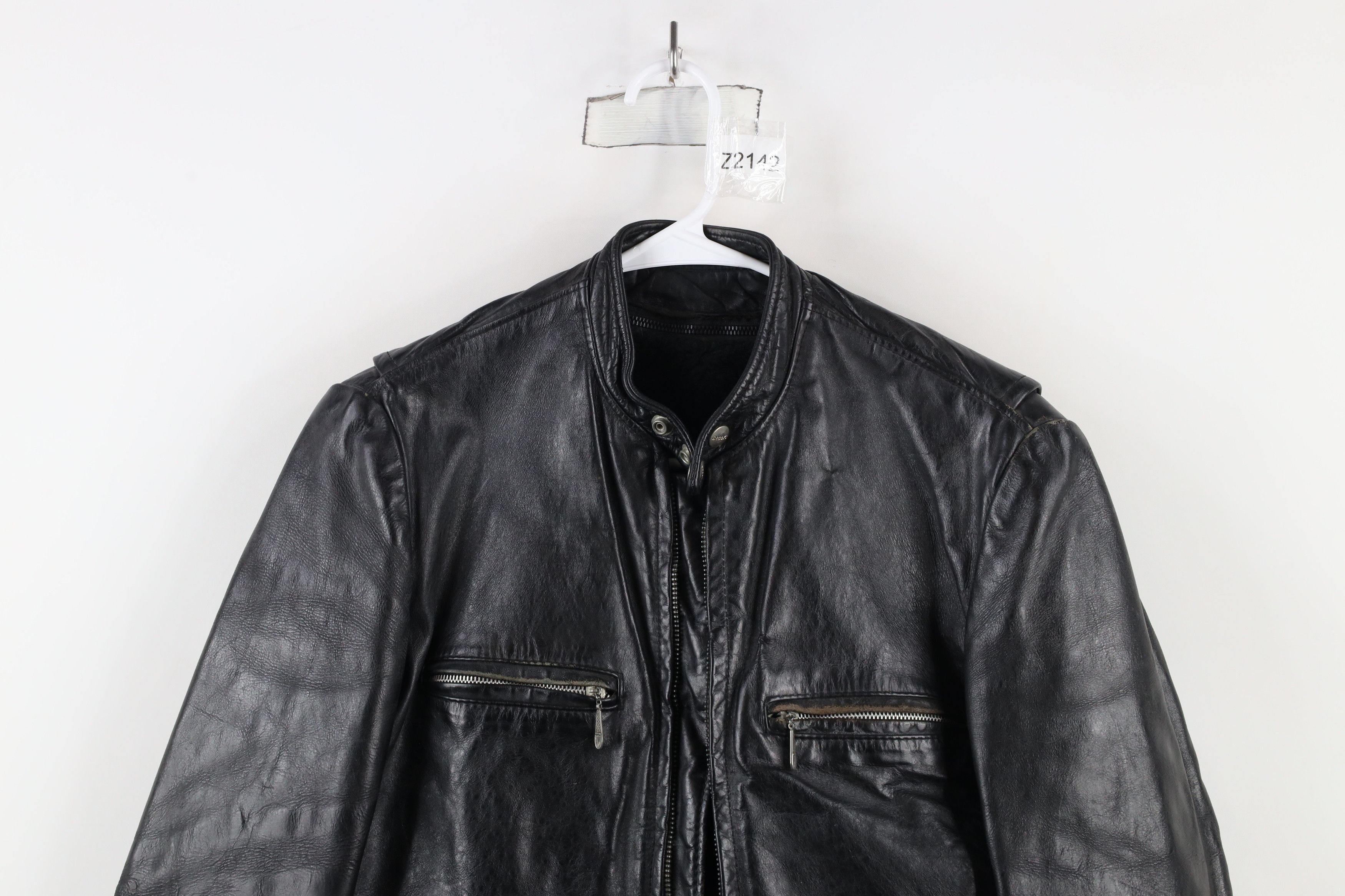 Vintage Vintage 60s 70s Streetwear Leather Cafe Racer Jacket USA Size US L / EU 52-54 / 3 - 2 Thumbnail