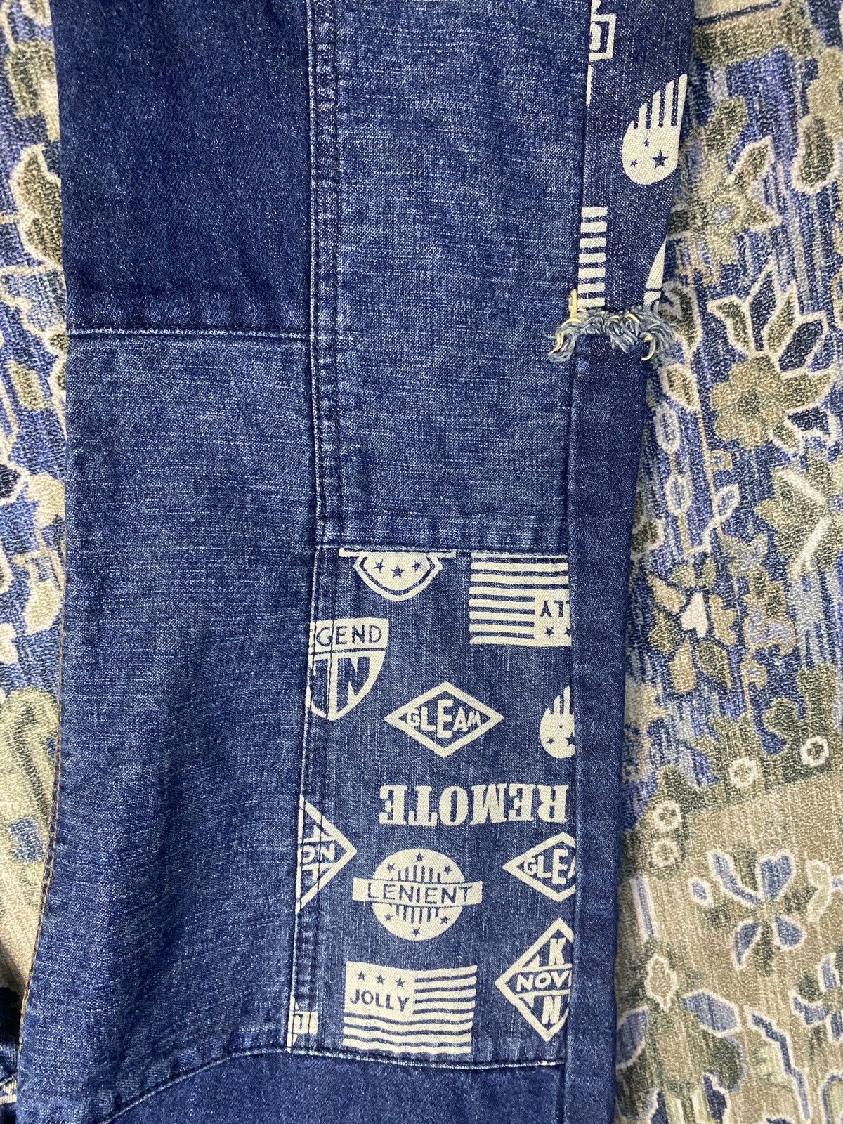 Japanese Brand C.A.T. Hagi Patchwork Flare Jeans Not Hysteric Glamour Size 25" / US 0 / IT 36 - 7 Thumbnail