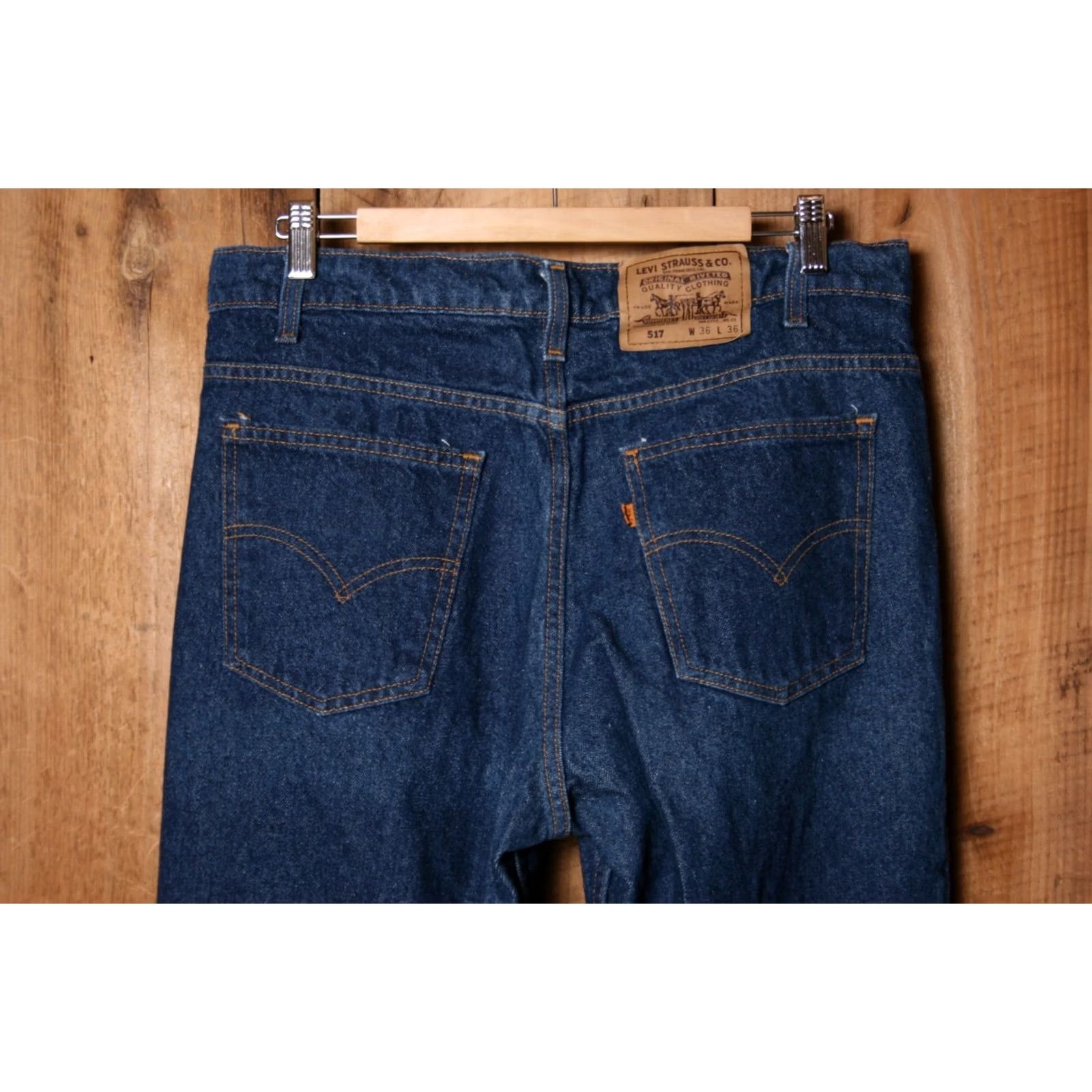 Levi's VINTAGE Levi's 517 Bootcut Jeans 34x36 Blue California USA Men Regular Denim Cotton 90s Vintage Mens Jeans Size US 33 - 4 Thumbnail