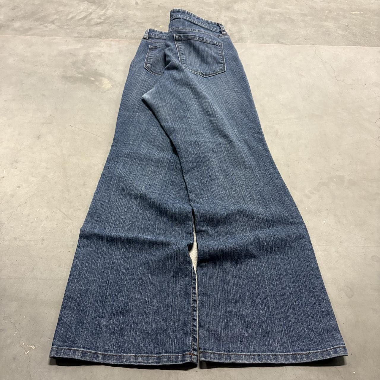 Vintage Vintage Y2K/2000s Flared Baggy Dark Blue Wash Denim Jeans! Size US 36 / EU 52 - 6 Thumbnail
