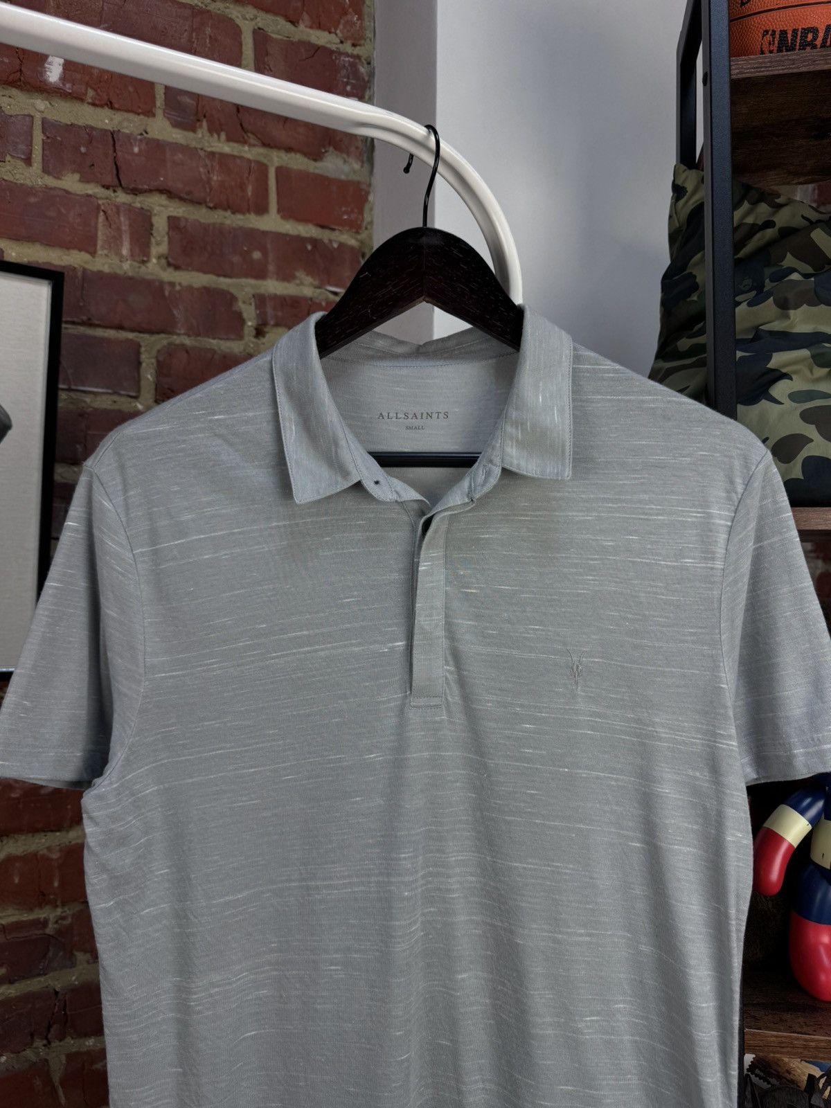 Allsaints ALLSAINTS Stanley Grey Short Sleeve Polo Shirt Size US S / EU 44-46 / 1 - 9 Thumbnail