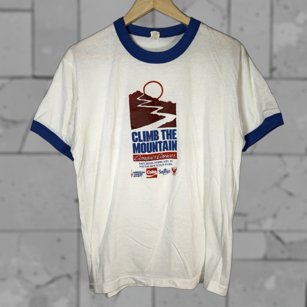 The Mountain VINTAGE The Mountain T-Shirt Men XL White Climb The Mountain USA Graphic Ringer Tee Size ONE SIZE - 1 Thumbnail