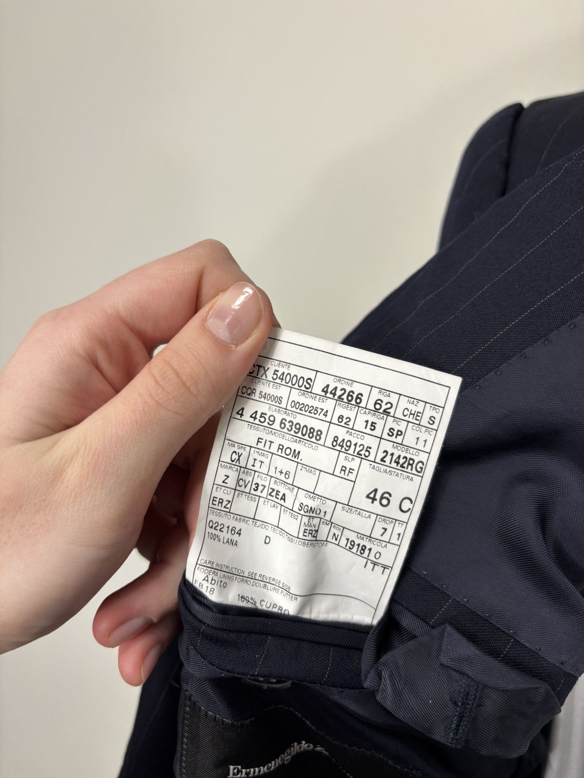 Ermenegildo Zegna Ermenegildo Zegna Men’s Navy Blue Striped Wool Blazer Jacket Size 36R - 11 Thumbnail