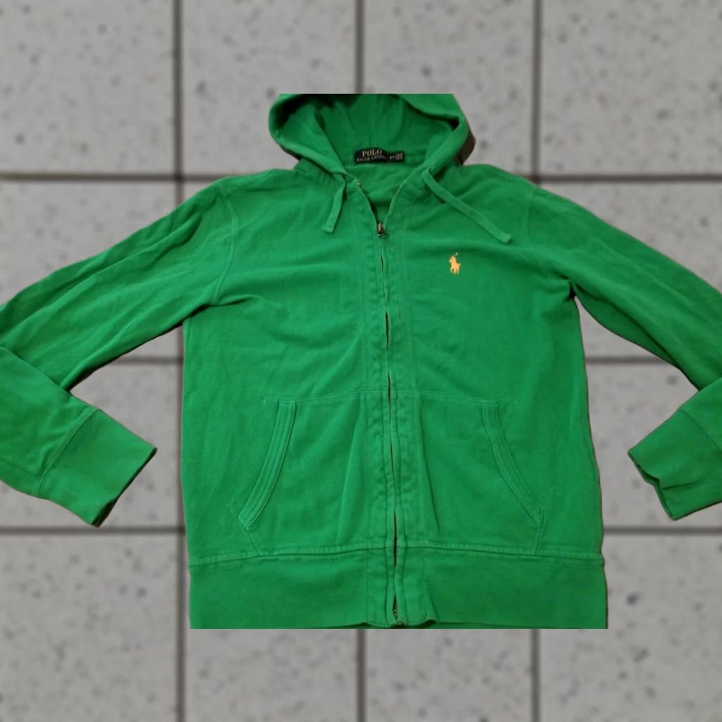 Polo Ralph Lauren VINTAGE Polo Ralph Lauren Jacket Polo Ralph Lauren Shirt Jacket Green Cotton Hooded Womens S Small Size S / US 4 / IT 40 - 1 Thumbnail