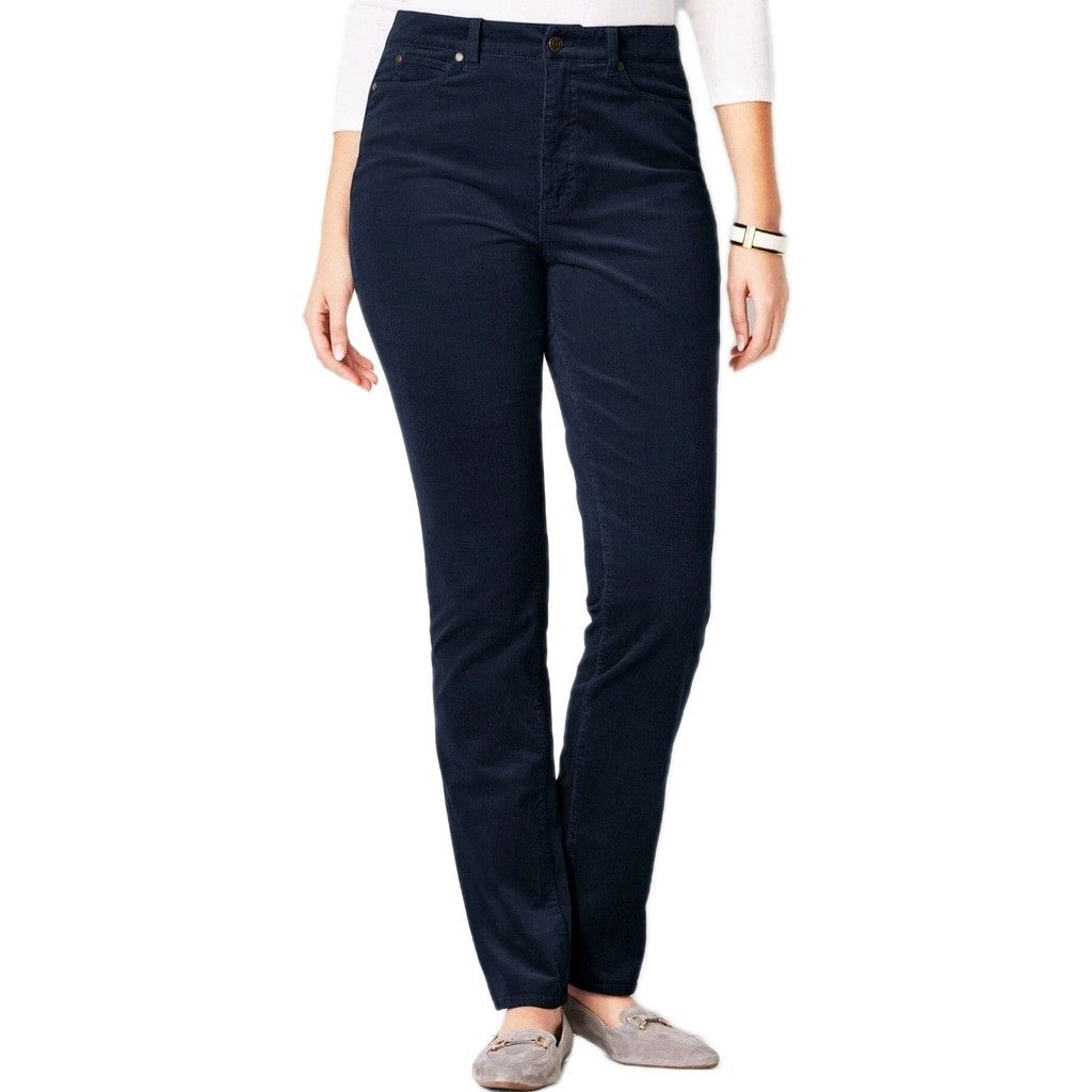 Talbots Talbots Simply Flattering 5 Pocket Straight Navy Corduroy Pa Size 40" / US 18 - 1 Thumbnail