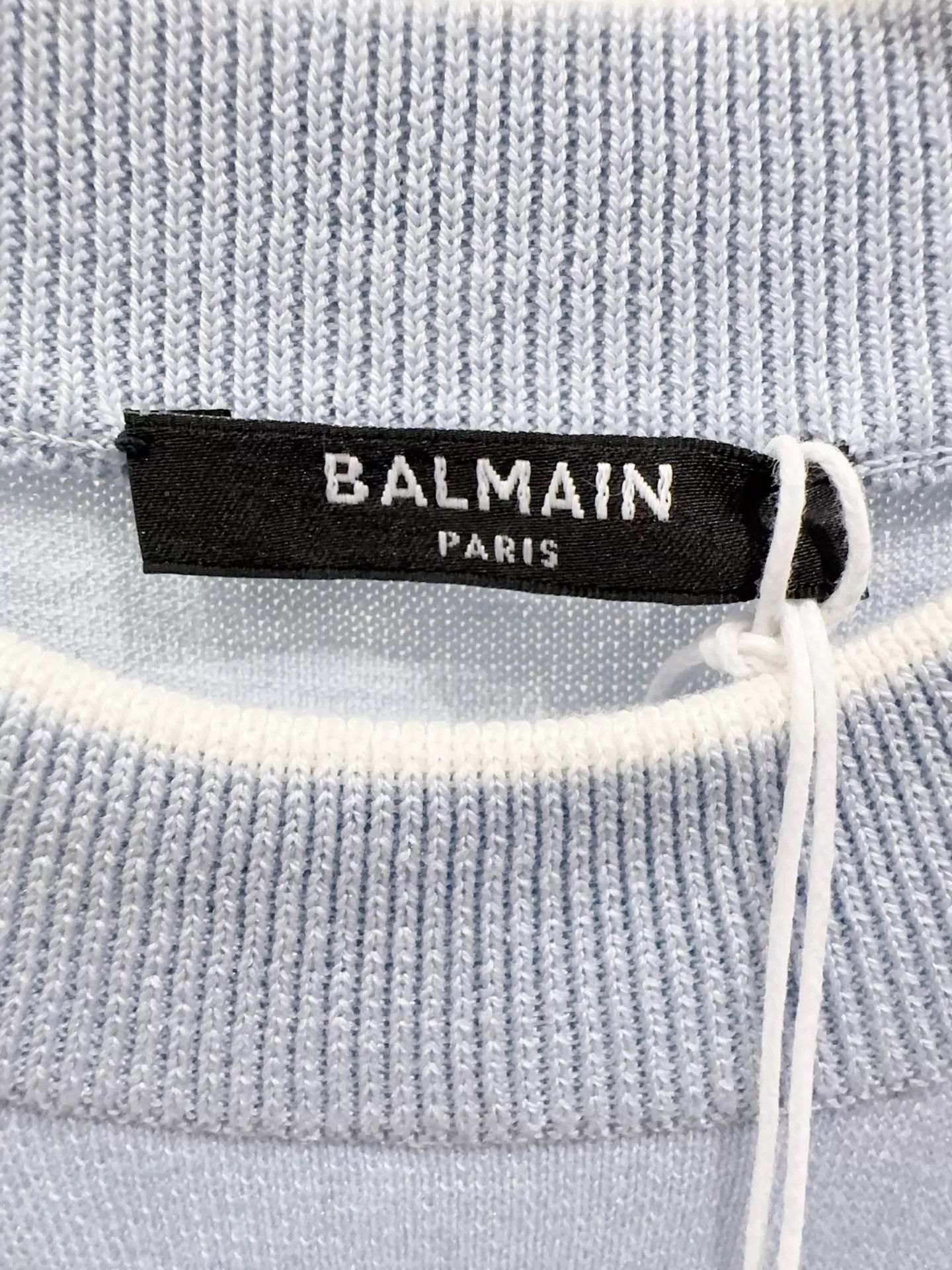 Balmain Balmain New Women's 25SS Blue Knit Top 36 Size XS / US 0-2 / IT 36-38 - 2 Thumbnail