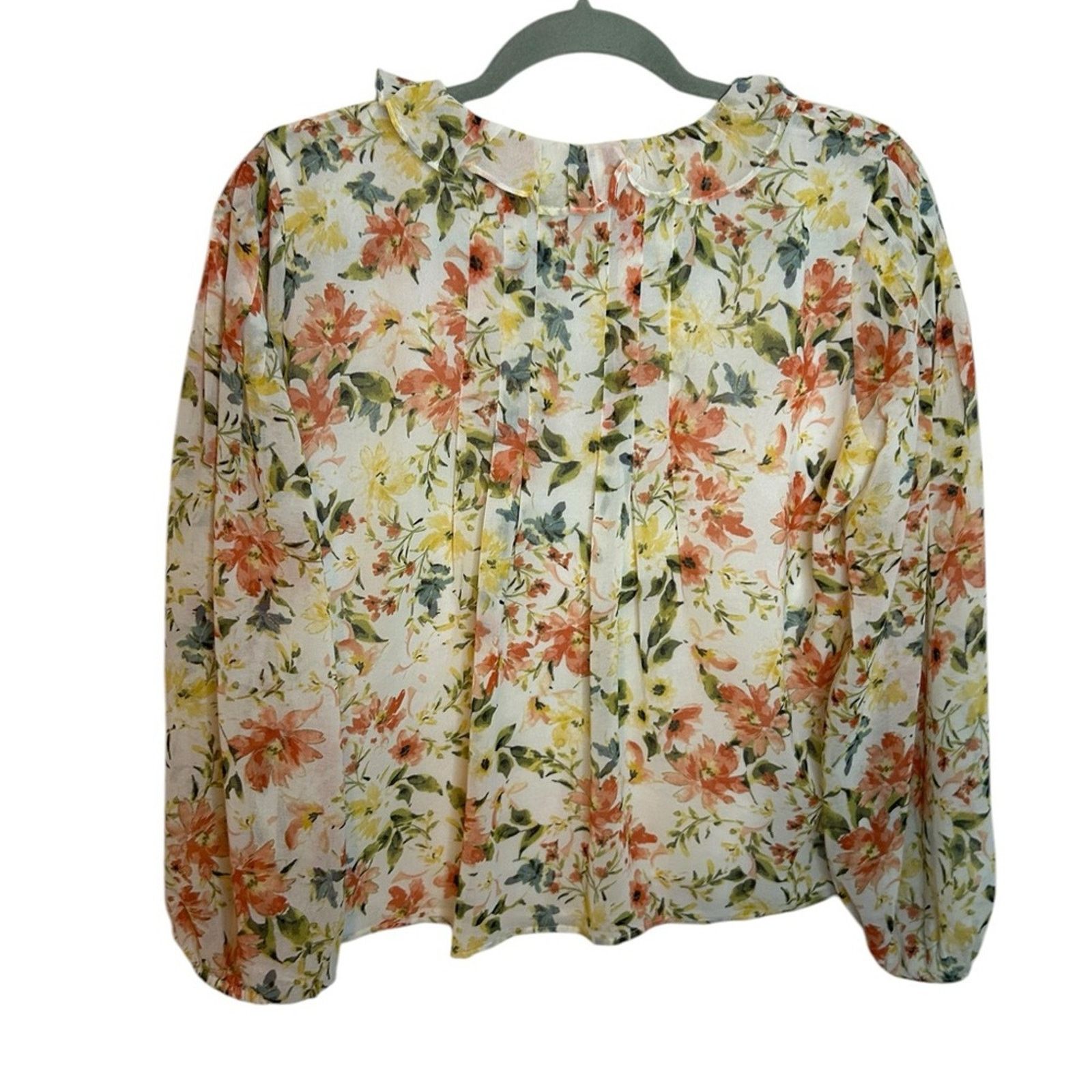 Other 1. State Floral Ruffle Pintuck Blouse Size XS / US 0-2 / IT 36-38 - 2 Thumbnail