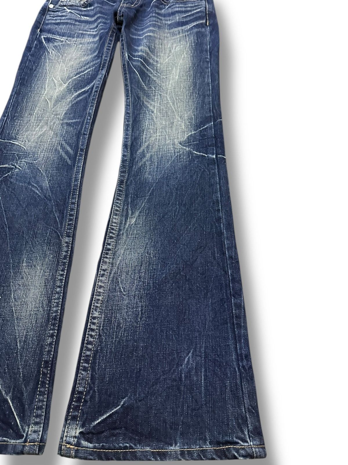 POST ARCHIVE FACTION (PAF) Vintage Raspberry Flare Bootcut Embroidery Skulls Punk Denim Size US 30 / EU 46 - 5 Thumbnail