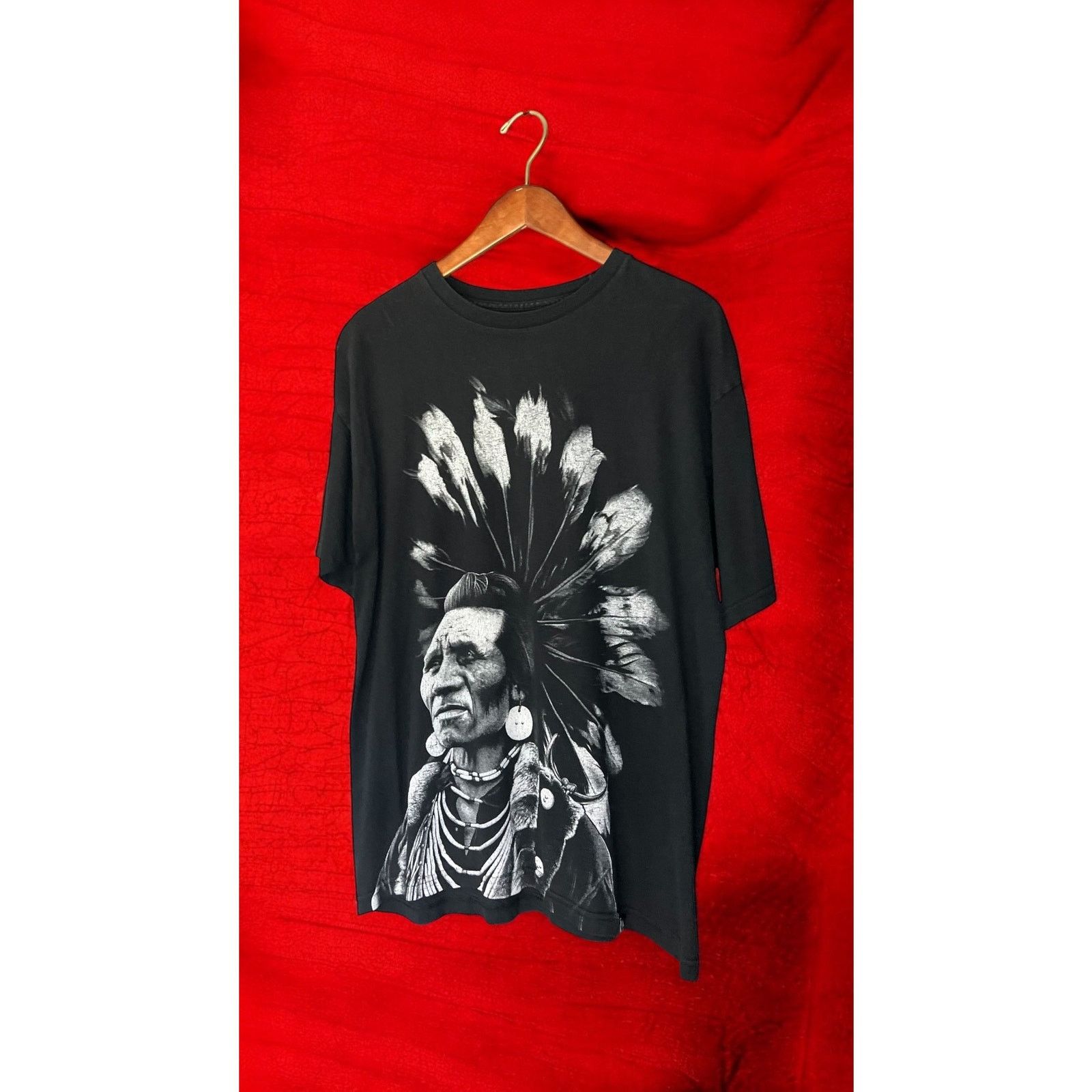 Other Native American Headdress T-Shirt – Retro Tribal Graphic Tee Size US L / EU 52-54 / 3 - 1 Thumbnail
