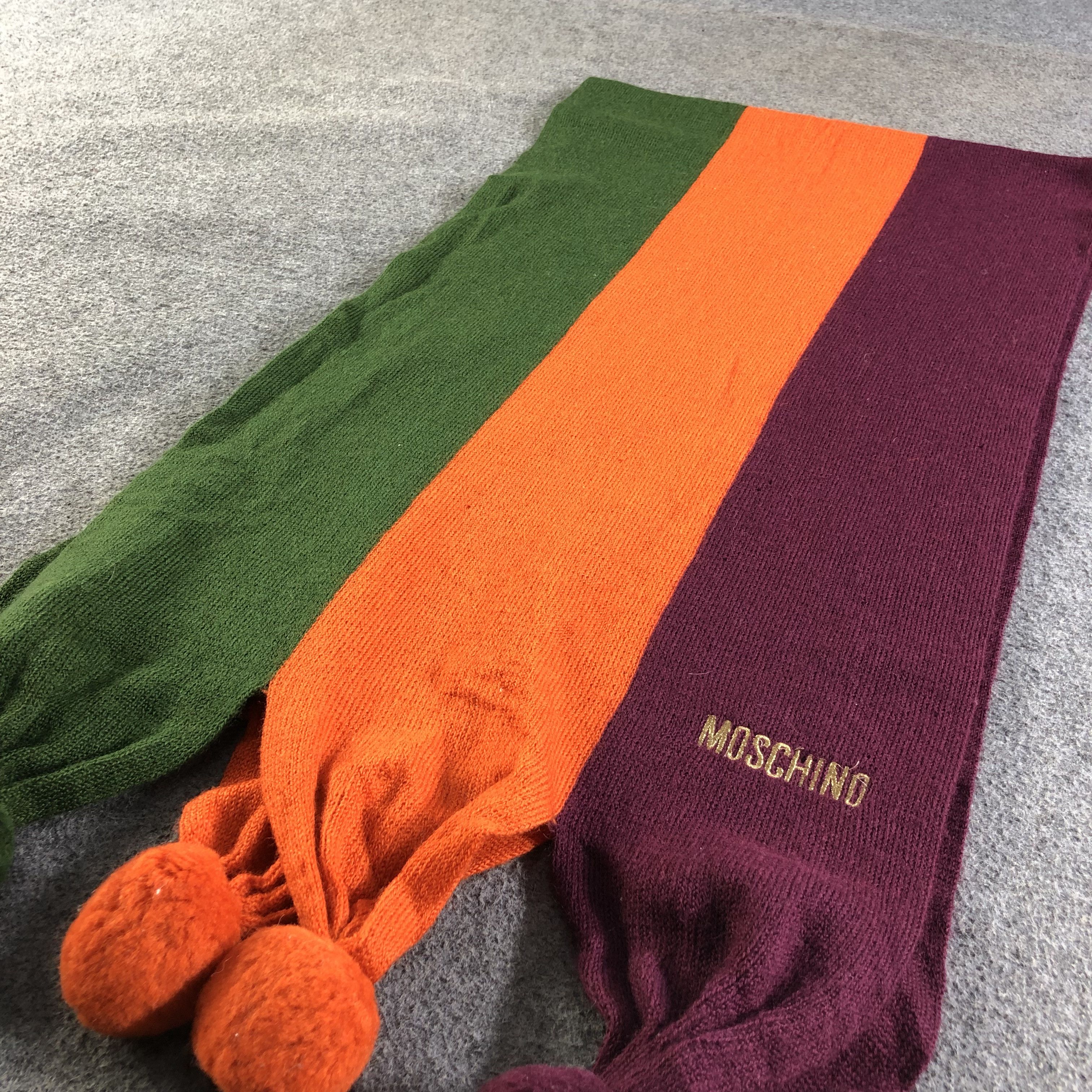 Moschino Moschino Multicolor Wool Bobbles Scarf Muffler V2011 Size ONE SIZE - 3 Thumbnail