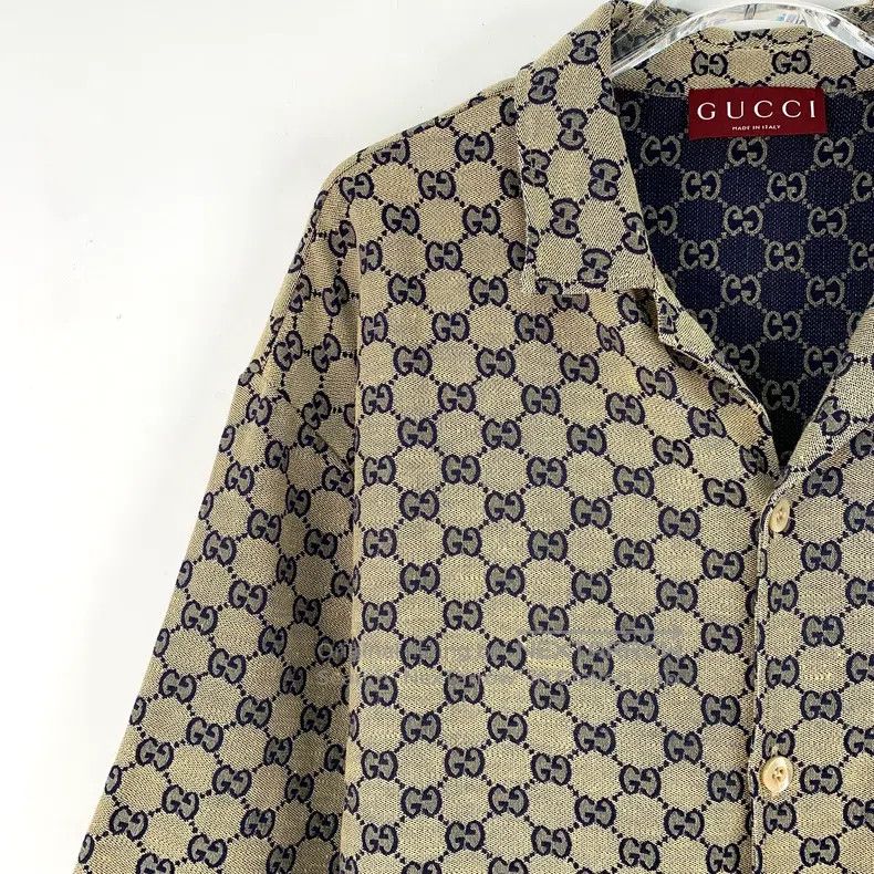 Gucci Gucci Brown log jacquard full-print linen lapel single-bre Size US L / EU 52-54 / 3 - 3 Thumbnail