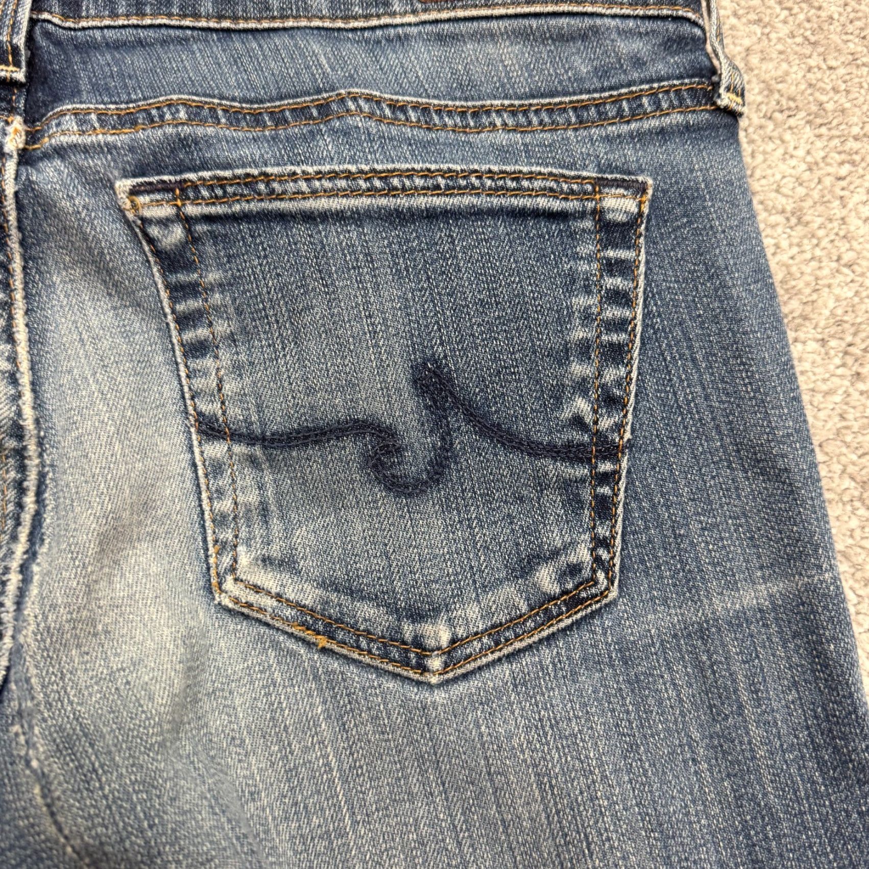 Denime VINTAGE AG Adriano Goldschmied The Stilt Cigarette Denim Jeans Womens 29R Blue Stretch Size 29" - 6 Thumbnail