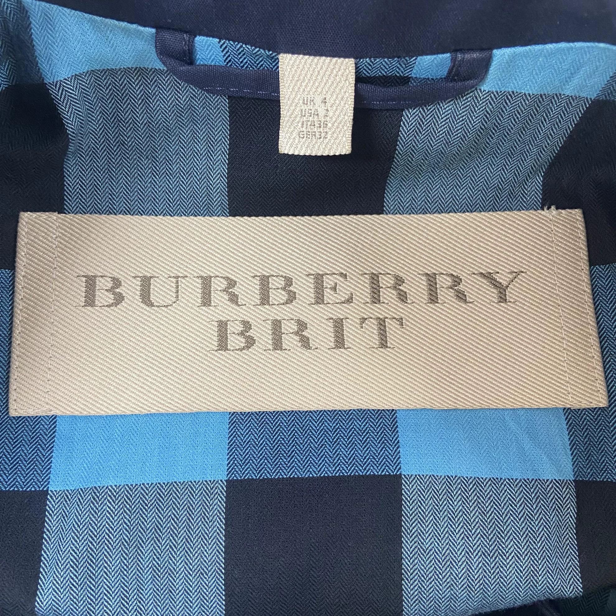 Burberry Burberry Short Trench Coat Navy UK4 Size XS / US 0-2 / IT 36-38 - 6 Thumbnail