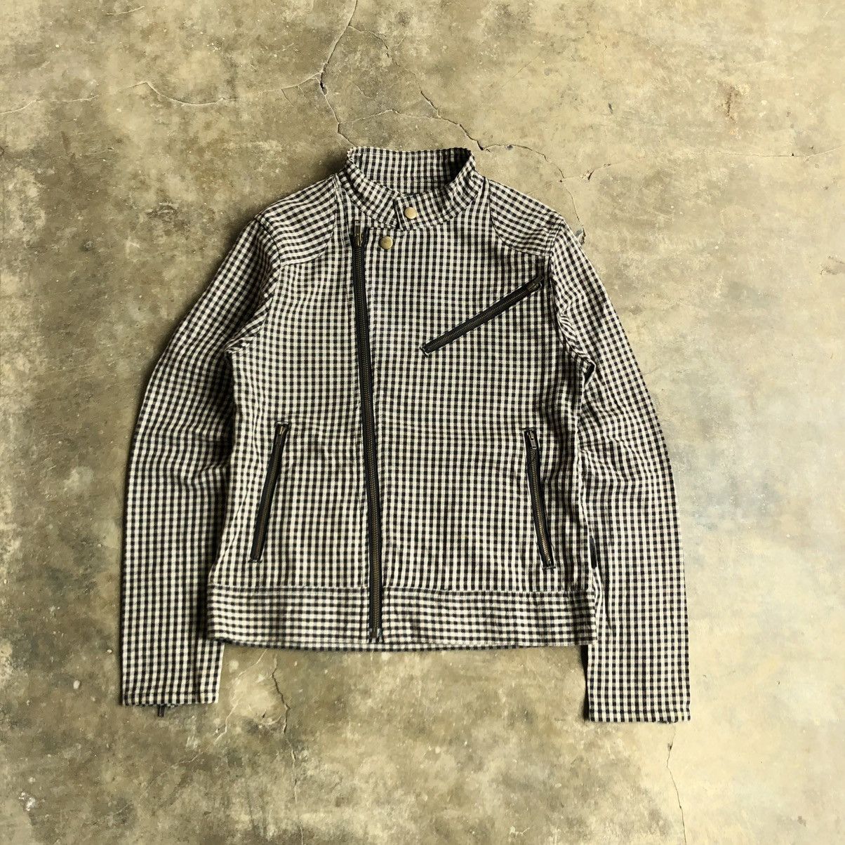 If Six Was Nine 2000s Ehypenworld Gallery Asymastrical Bikers Jacket Plaid Size US XS / EU 42 / 0 - 2 Thumbnail