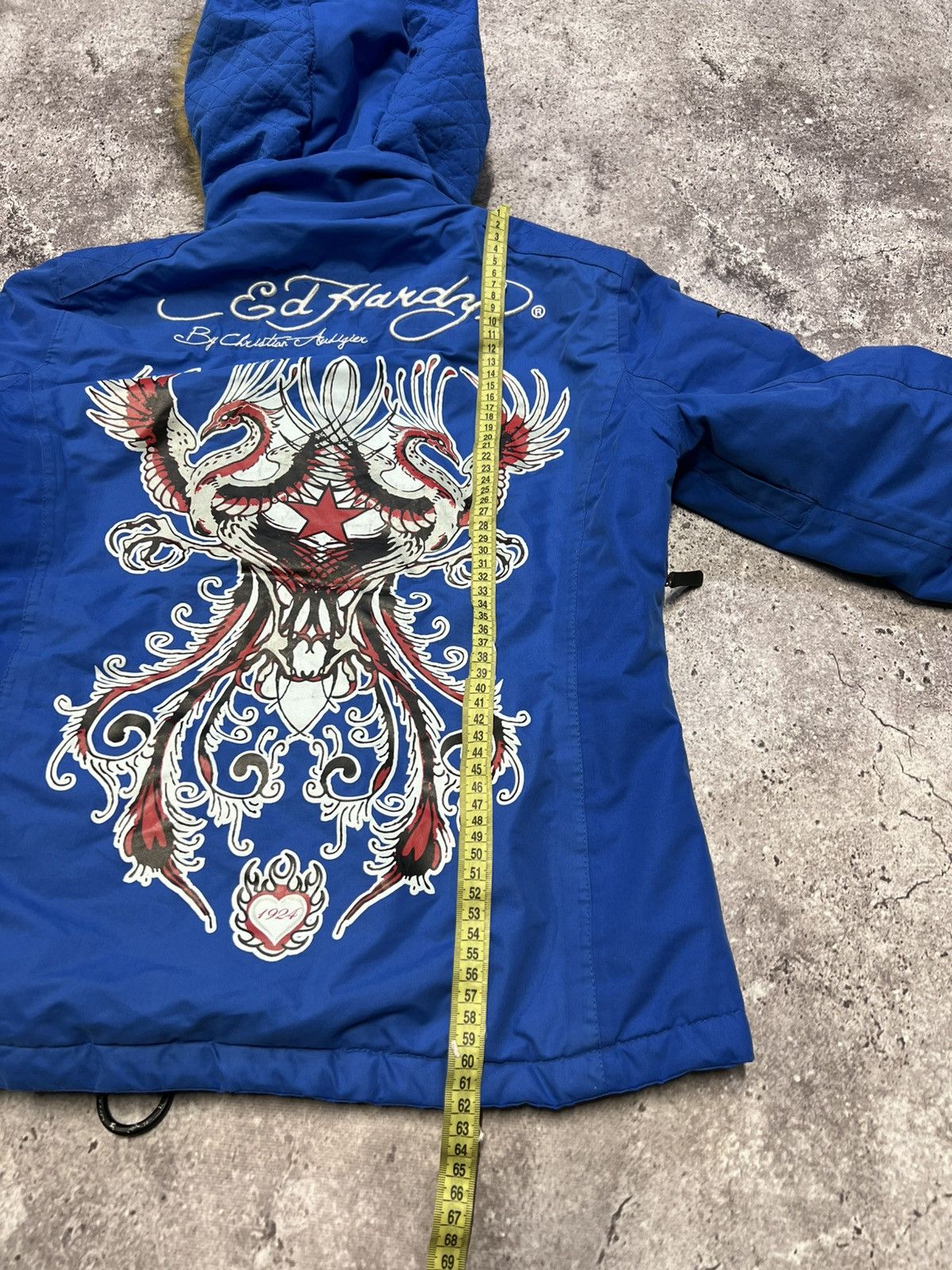 Ed Hardy Ed Hardy by Christian Audigier Embroidered Fur Bomber Jacket Size M / US 6-8 / IT 42-44 - 22 Thumbnail
