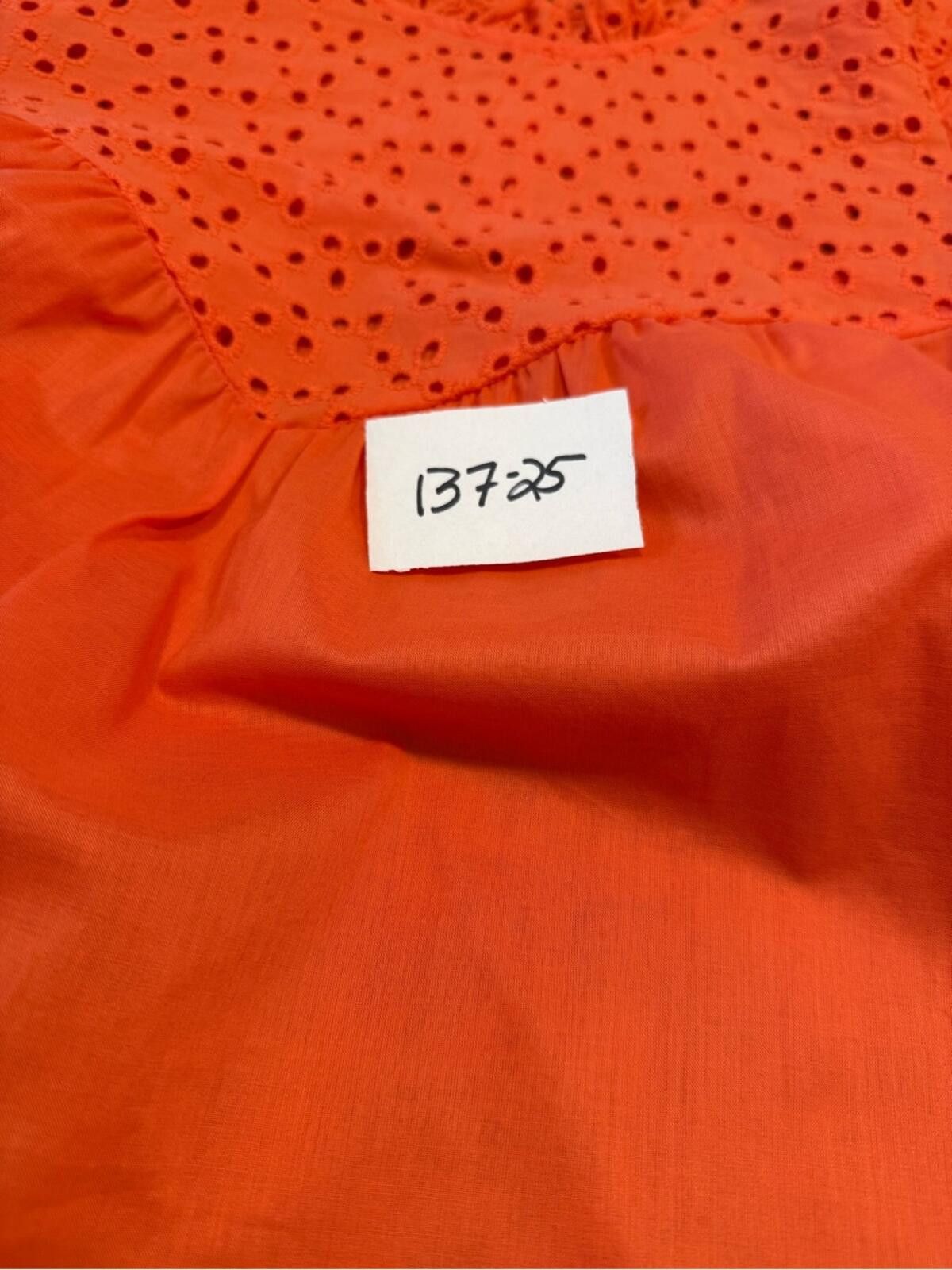 Other a new day reddish orange islet lace ruffled sleeve top SZ SM Size S / US 4 / IT 40 - 9 Thumbnail