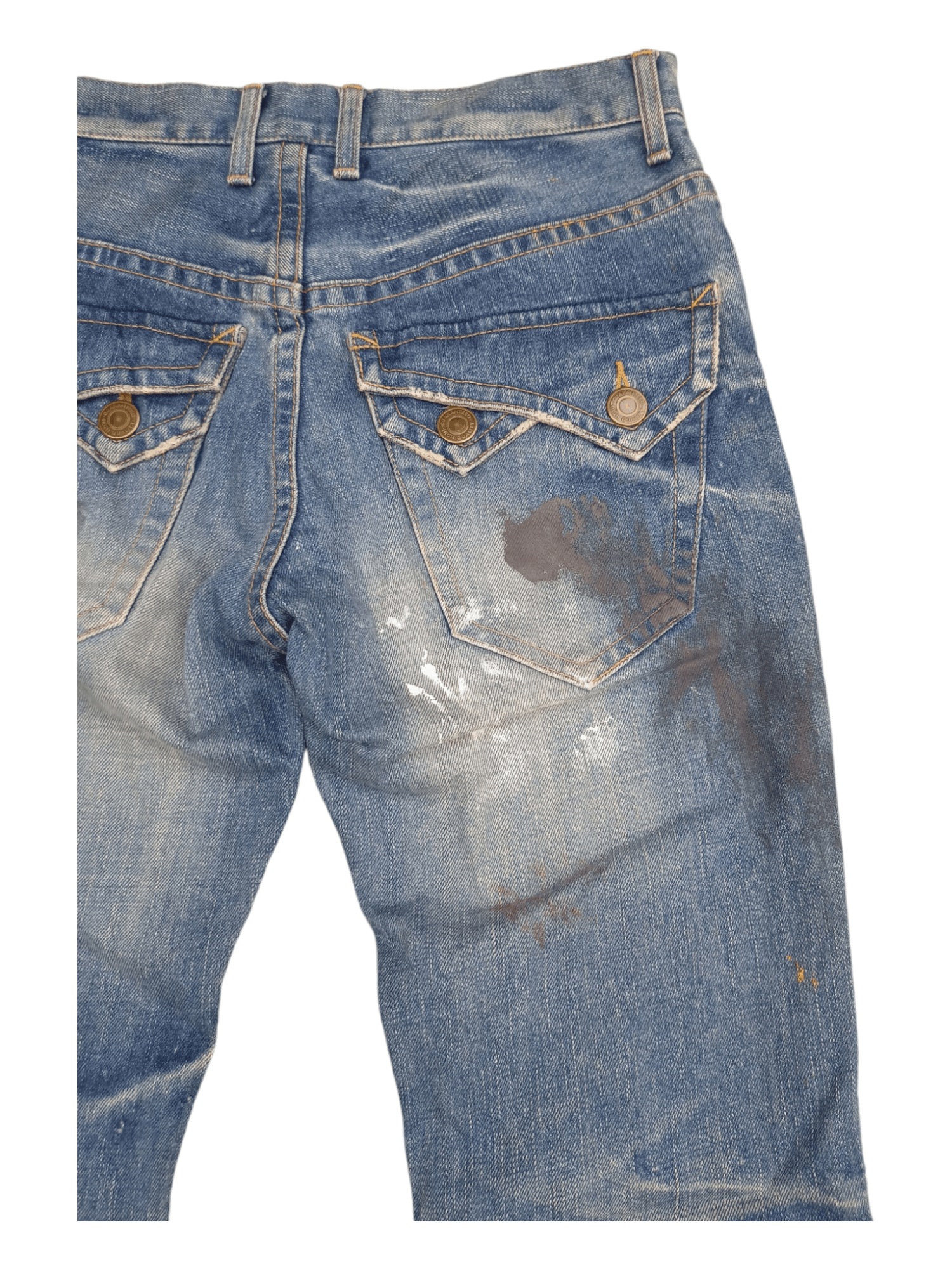 Japanese Brand Rattle Trap Paint Skin Mud Max Minimalist Flare Denim Size US 28 / EU 44 - 9 Thumbnail