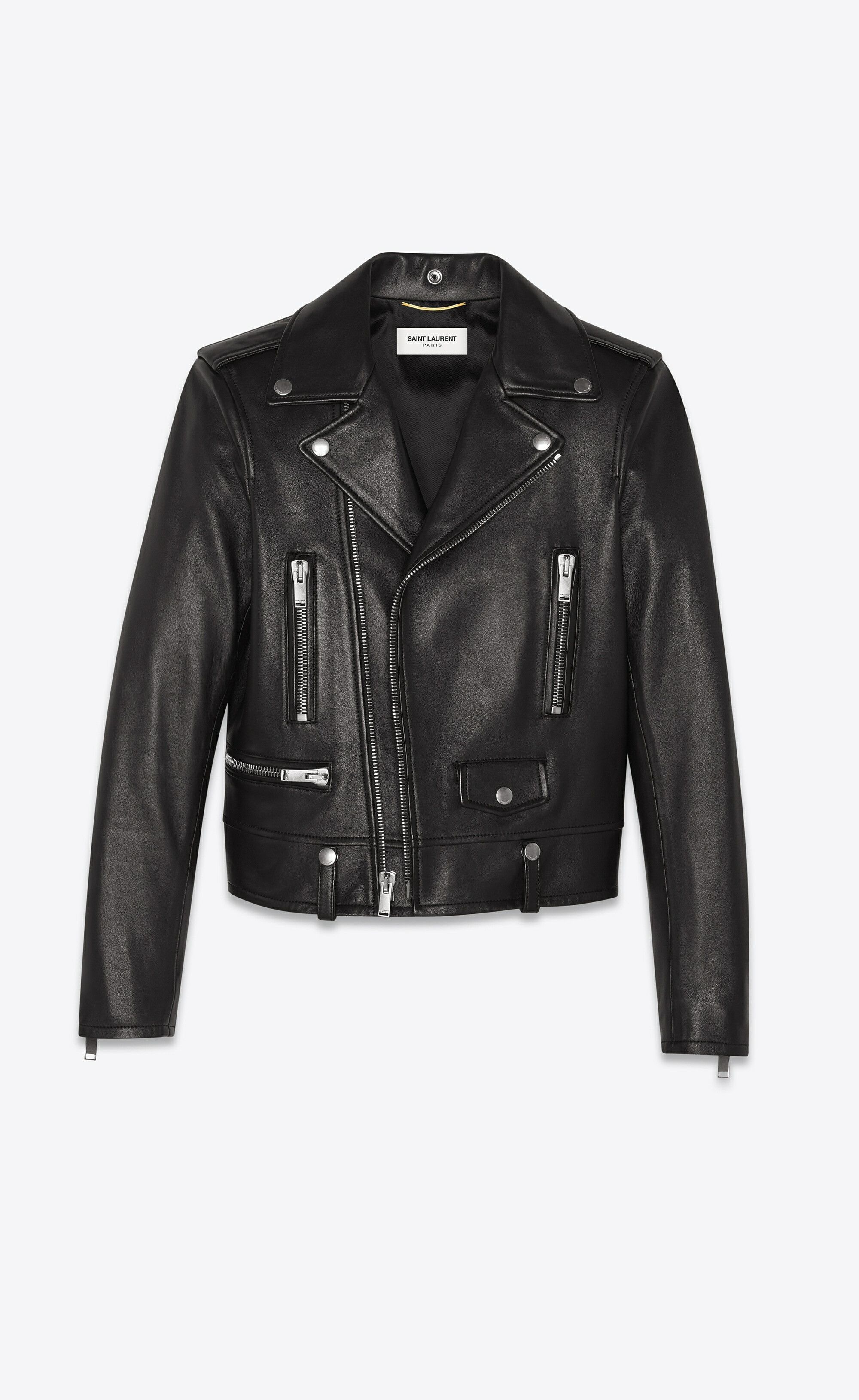 Saint Laurent Paris oc11z1225 481862 Motorcycle Jacket in Lambskin in Black Size XS / US 0-2 / IT 36-38 - 1 Thumbnail