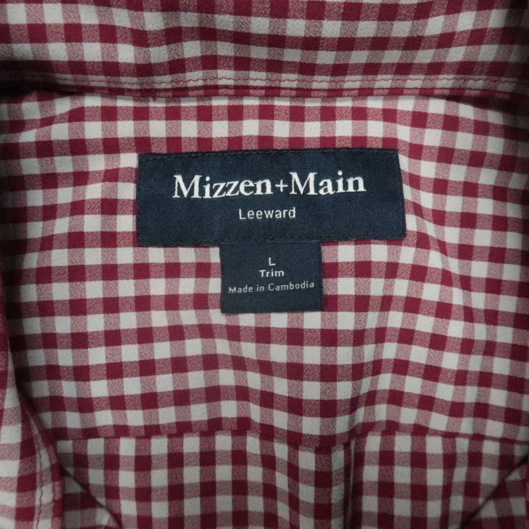 Mizzen+Main Mizzen+Main Shirt Mens Large Red White Gingham Check Button-Up Long Sleeve Size US L / EU 52-54 / 3 - 3 Thumbnail