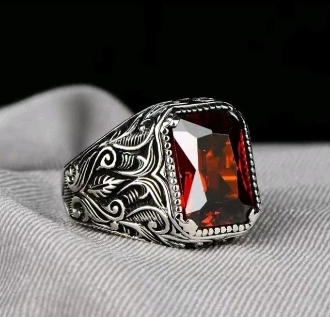 Other Turkish Signet Ring For Men Ancient Zircon Inlay Size 10 Size ONE SIZE - 5 Thumbnail